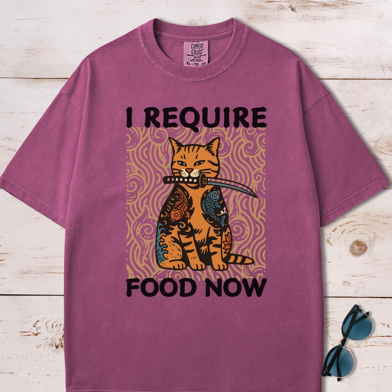 I Require Food Now Samurai Cat T-Shirt