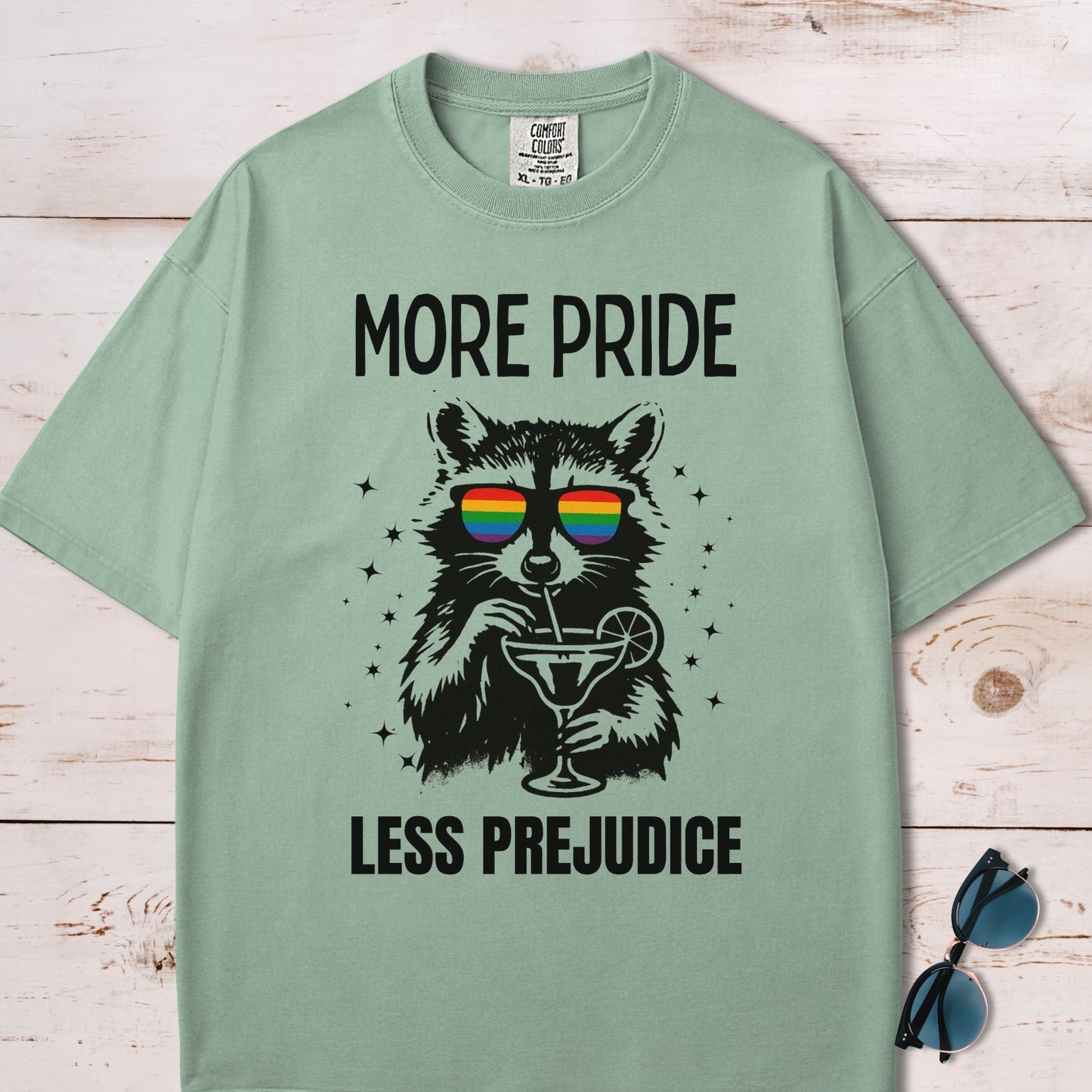 More Pride Less Prejudice Raccoon T-Shirt