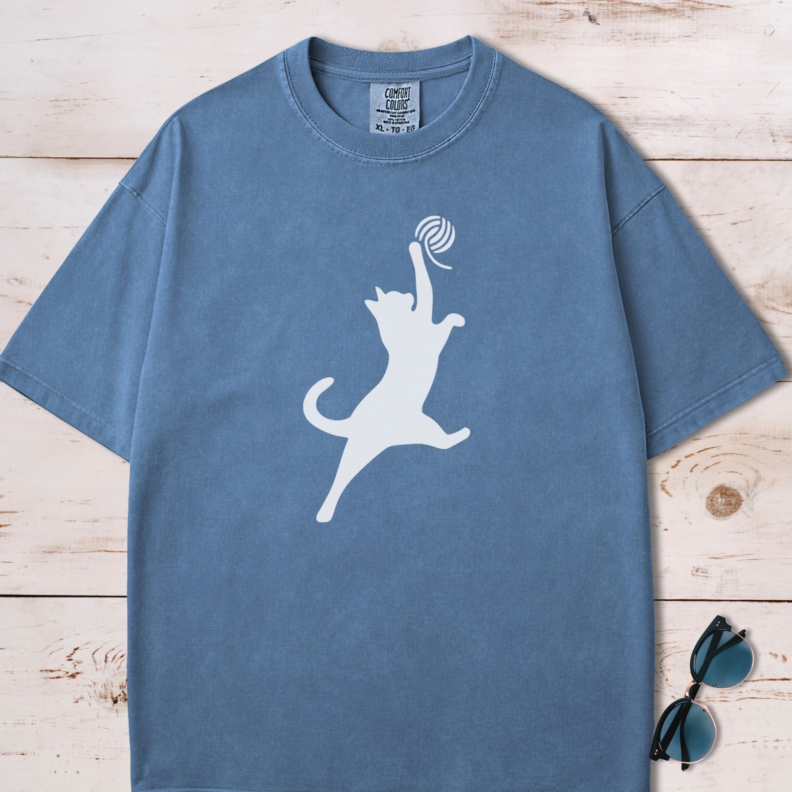 Cat Slam Dunk With Ball Of Yarn T-Shirt