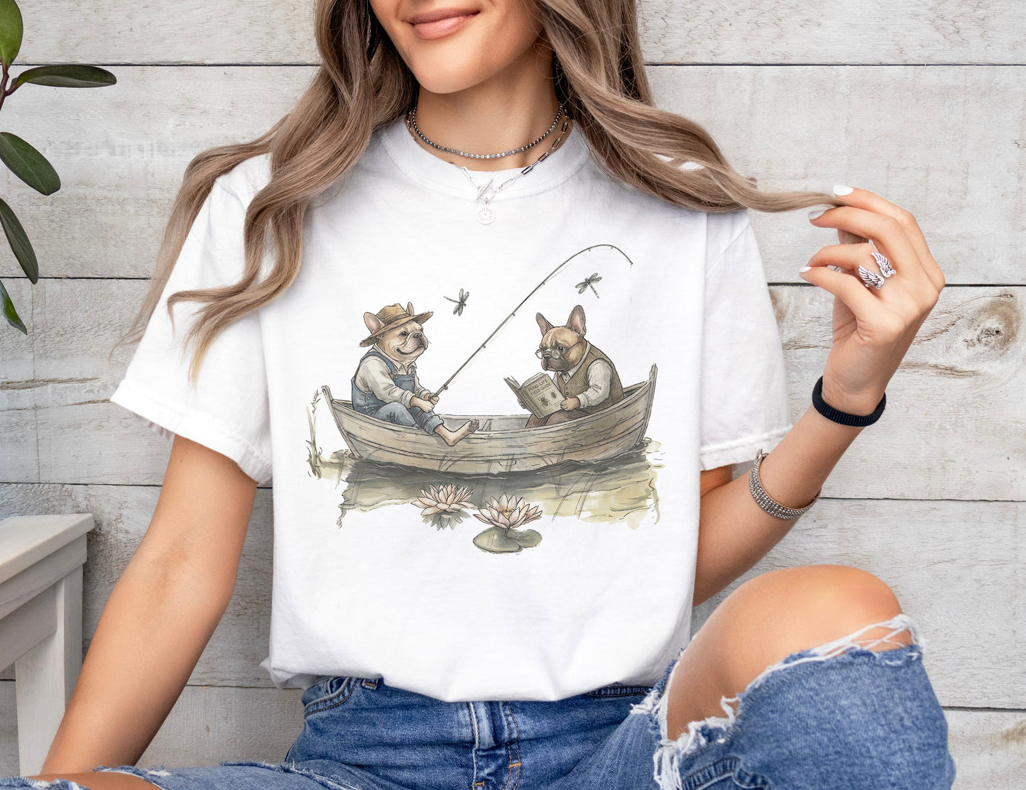 Frenchies Fishing T-Shirt