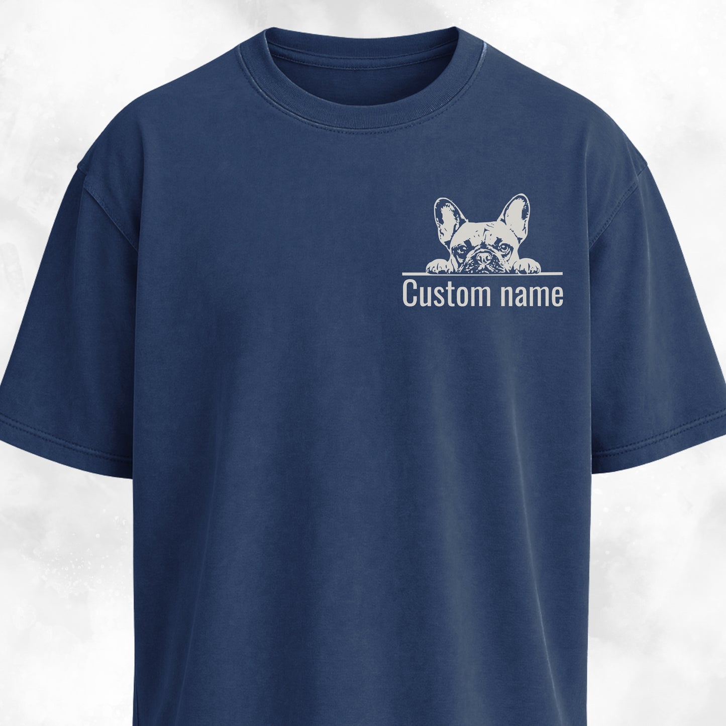 Custom Name French Bulldog Pocket Design T-Shirt
