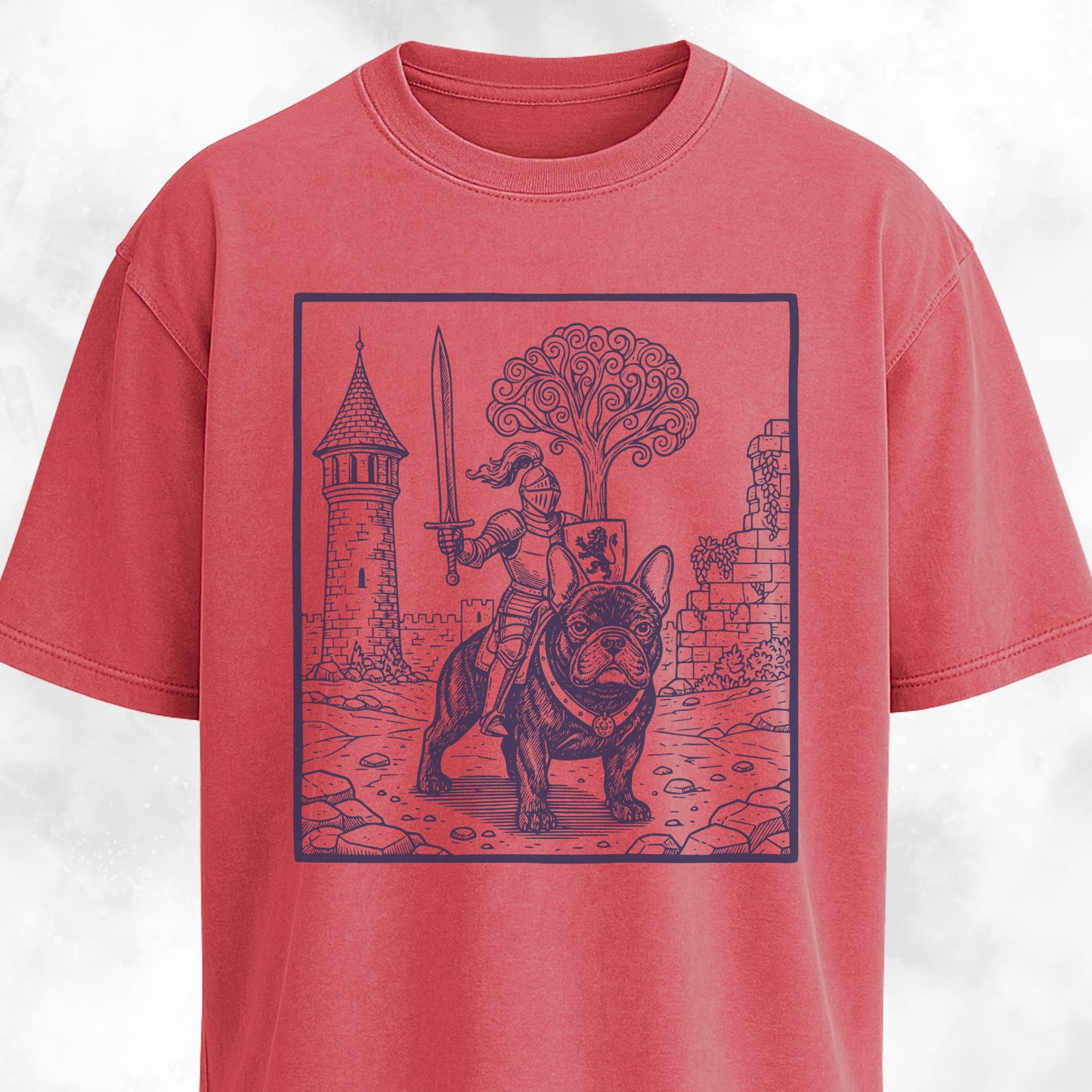 Knight Riding A Medieval French Bulldog T-Shirt