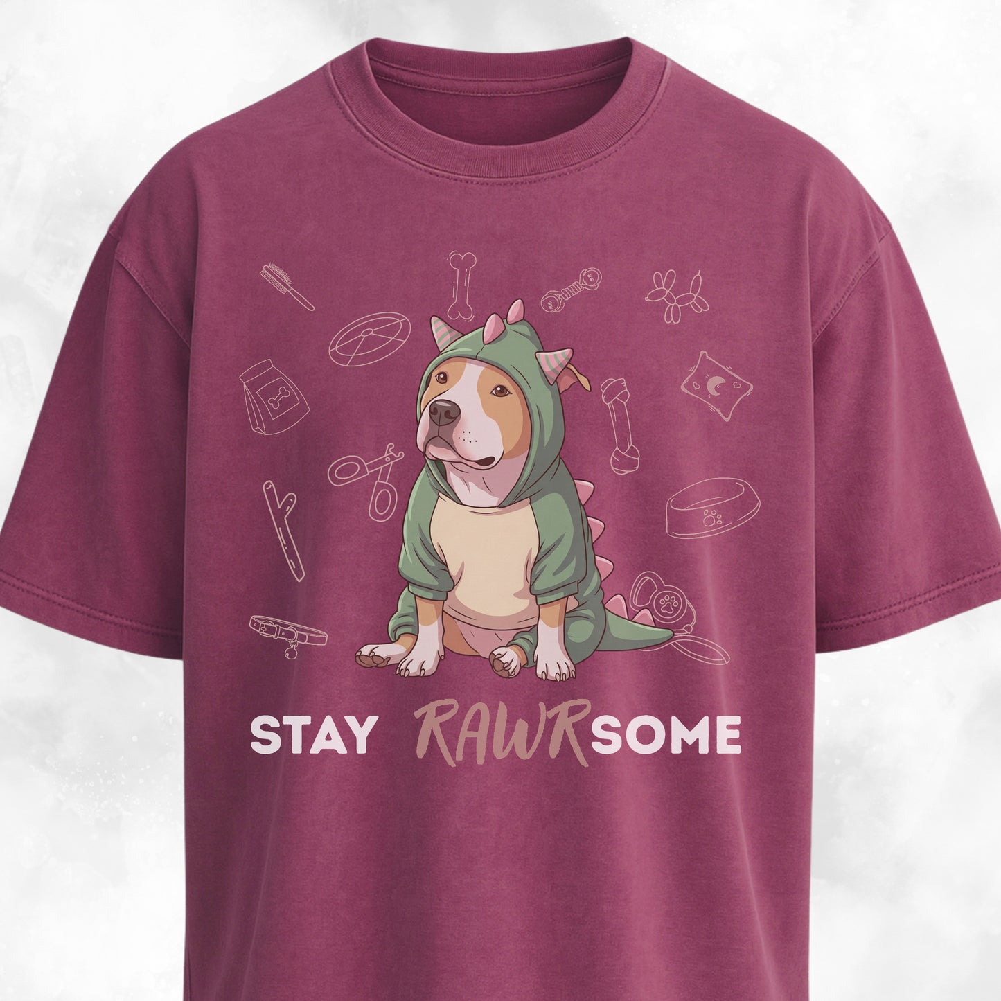 Pitbull In A Dinosaur Costume T-Shirt