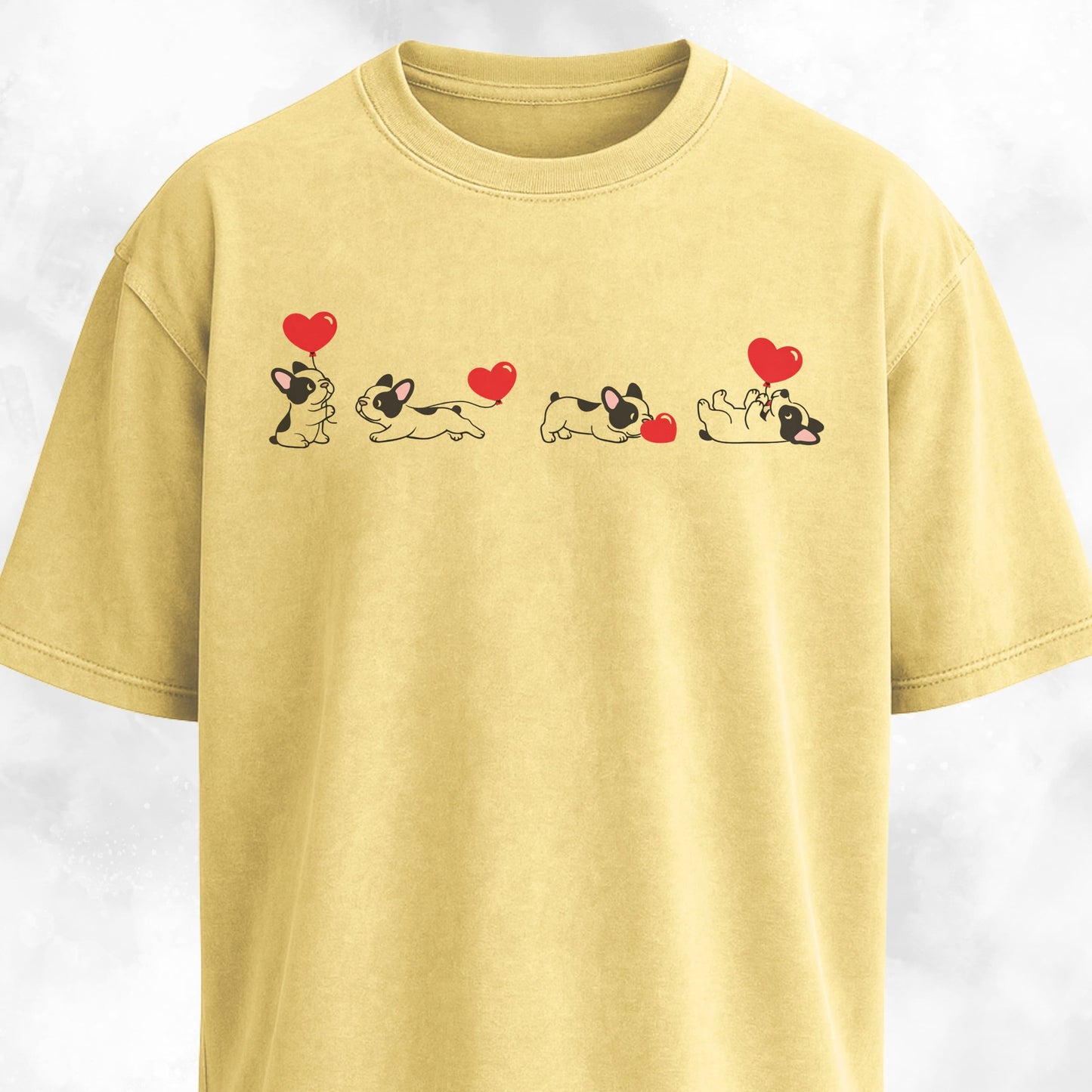 Frenchie Heart Balloon Collage T-Shirt