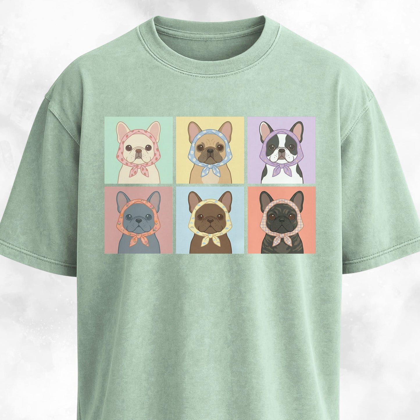 Babushka Frenchies Collage T-Shirt