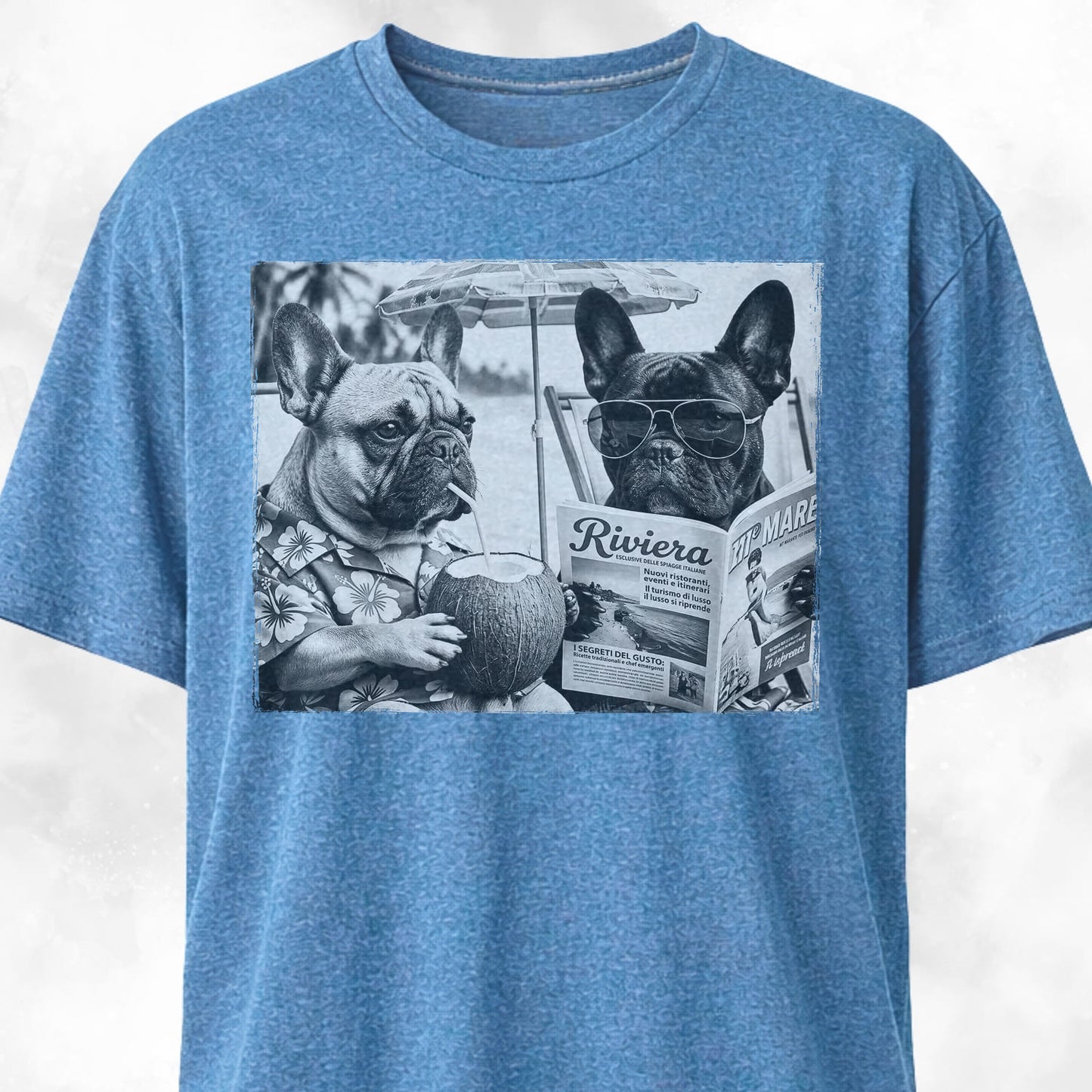 Frenchie Buddies On A Beach T-Shirt