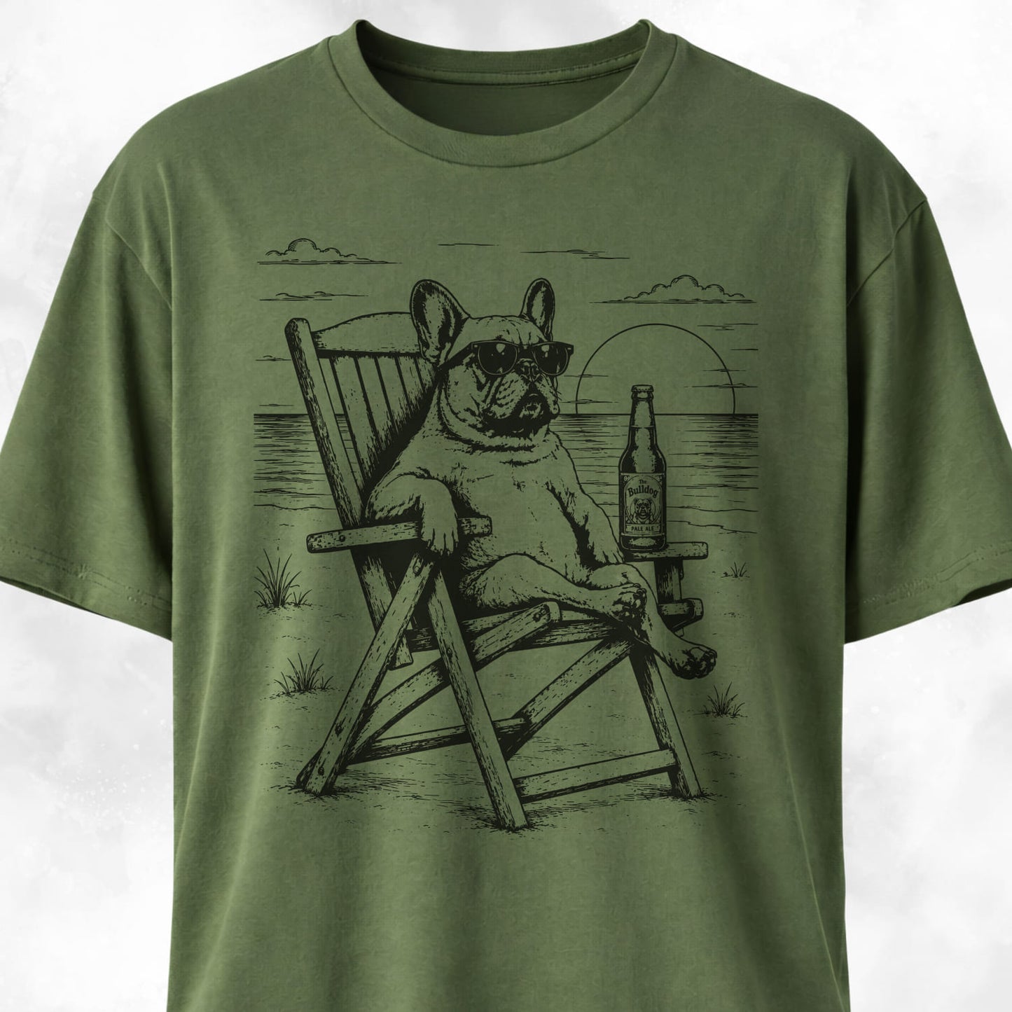 Frenchie Resting At Sunset T-Shirt