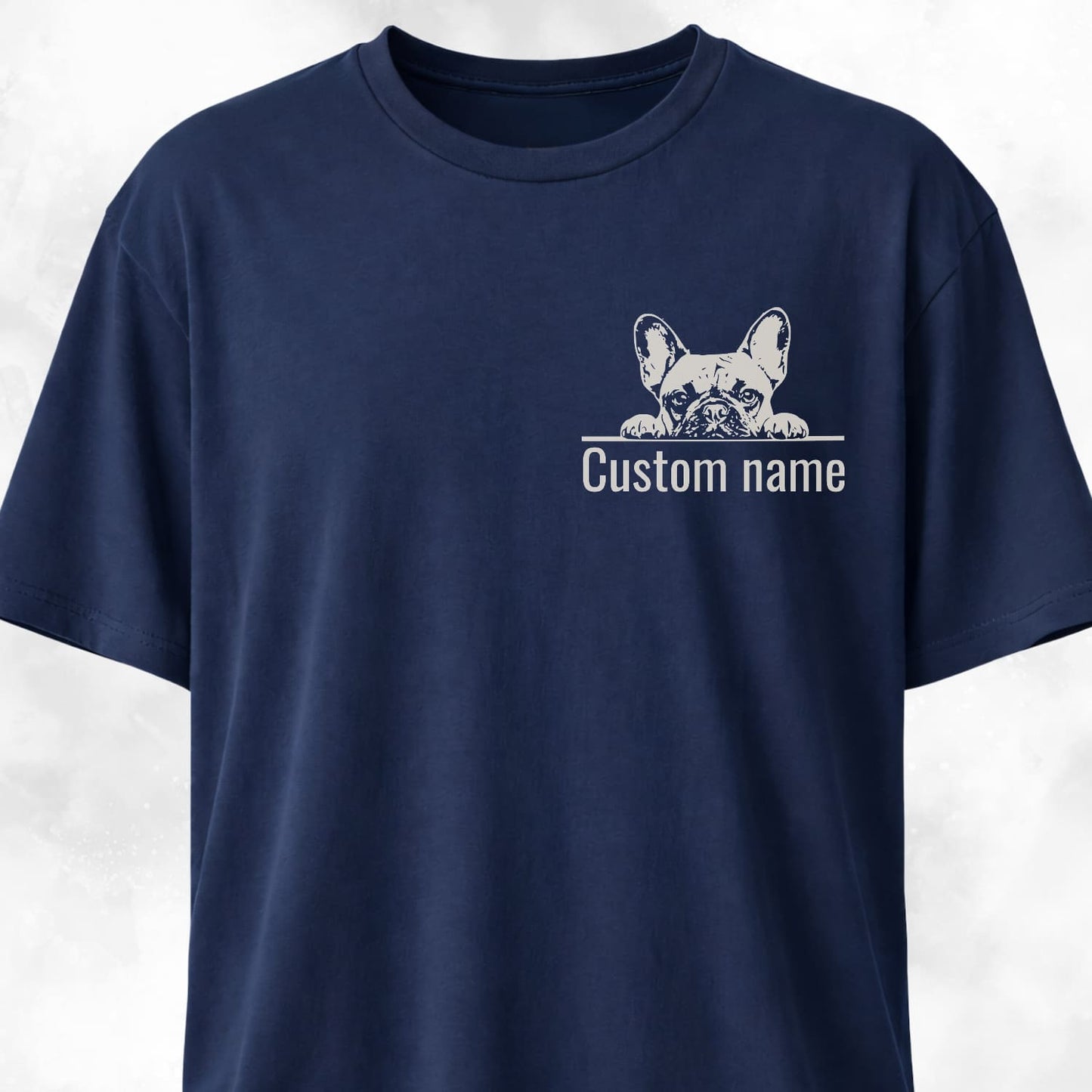 Custom Name French Bulldog Pocket Design T-Shirt