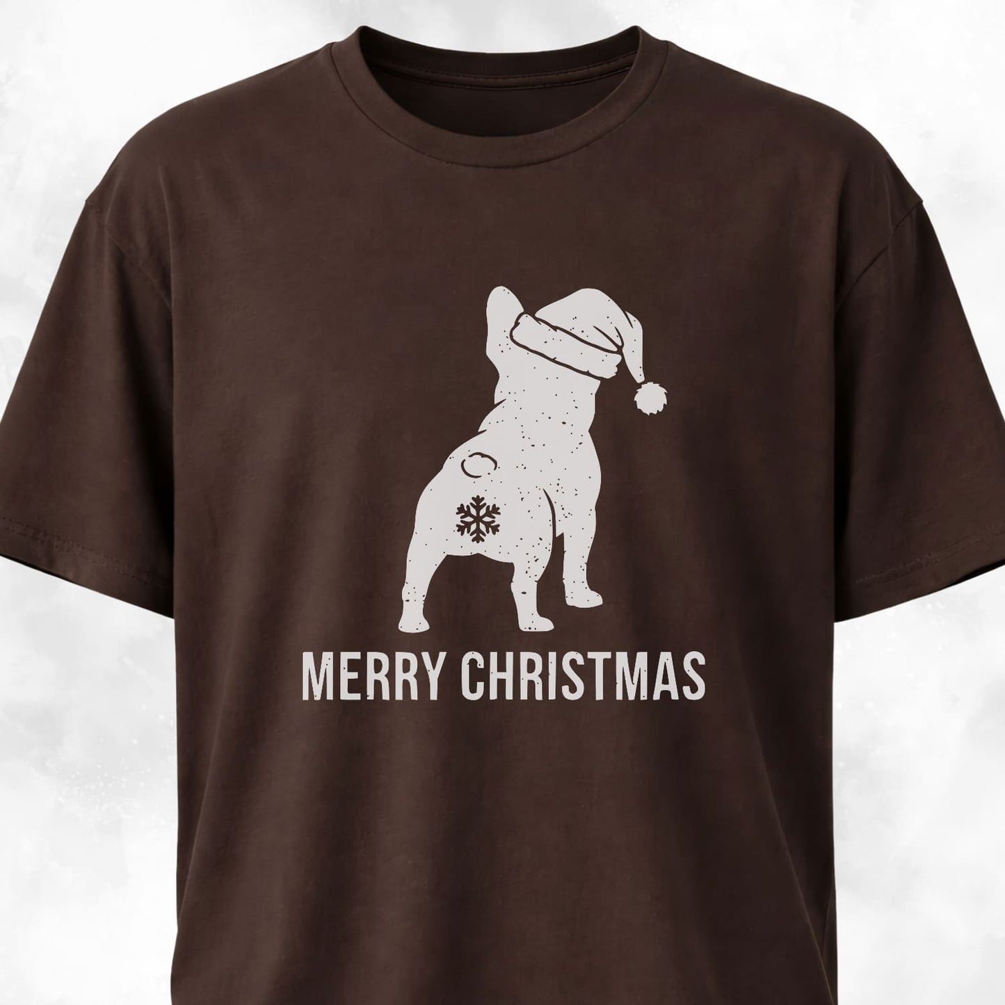 Merry Christmas Snowflake Butt Frenchie Edition T-Shirt