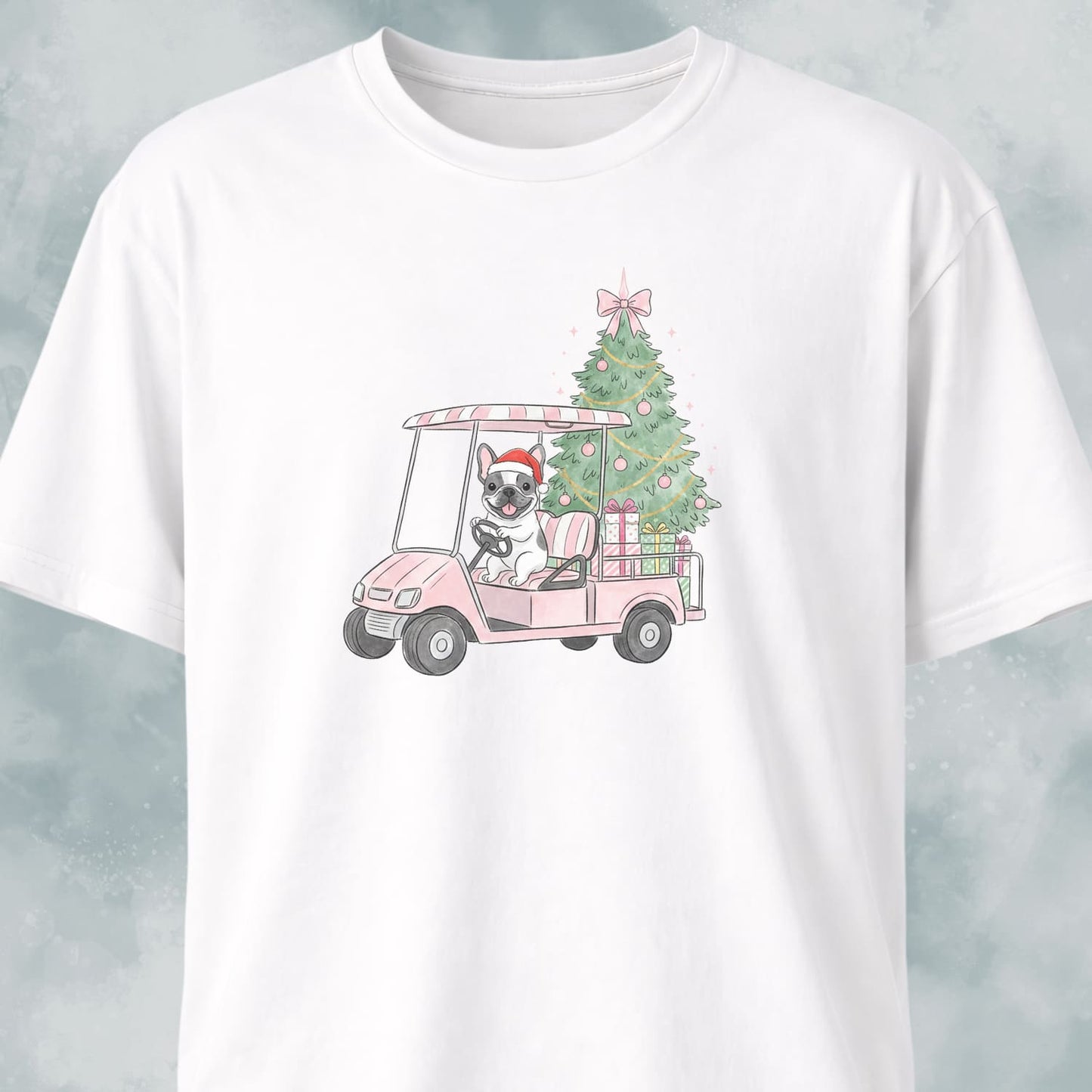 Frenchie Driving With Christmas Presents T-Shirt