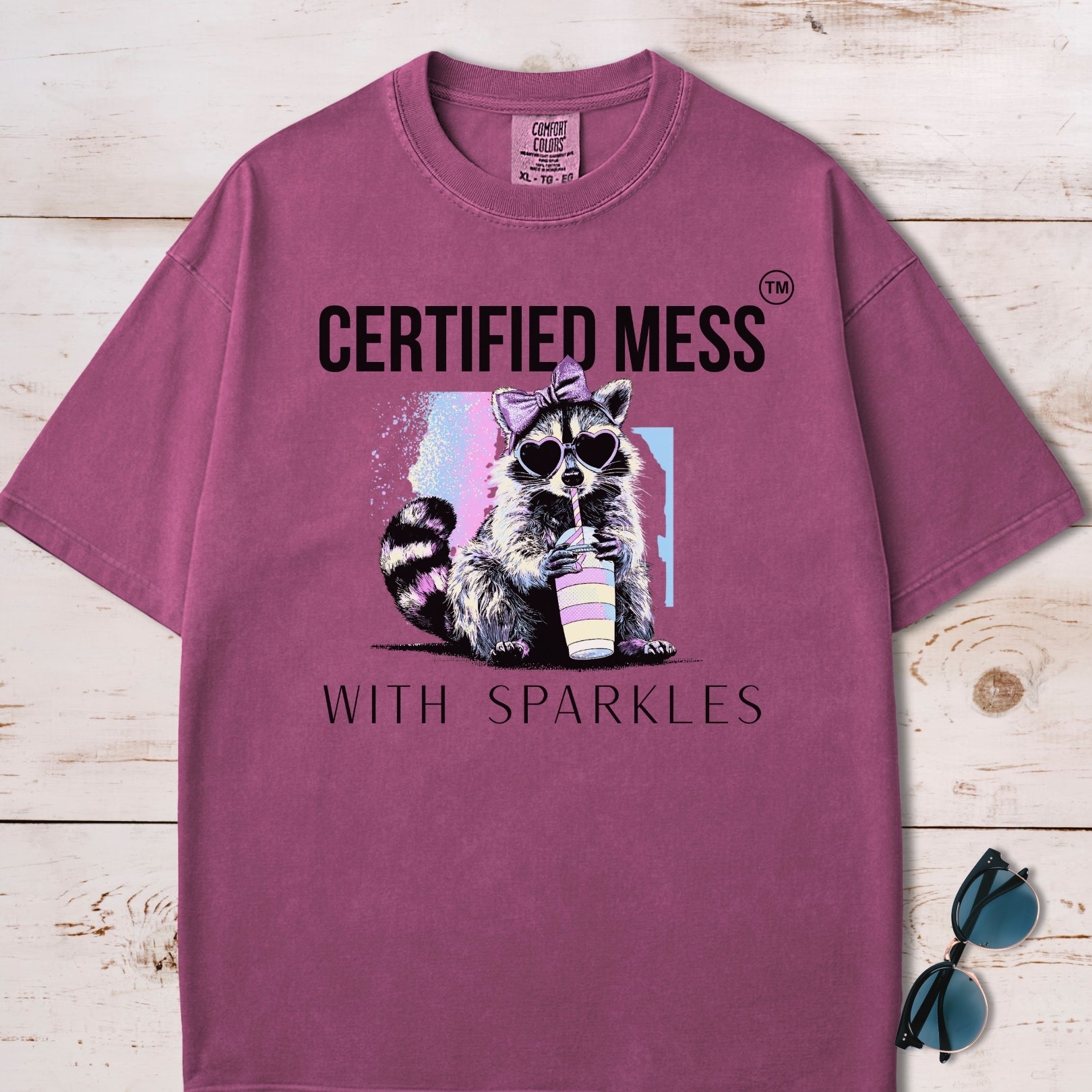 Certified Mess With Sparkles Raccoon T-Shirt
