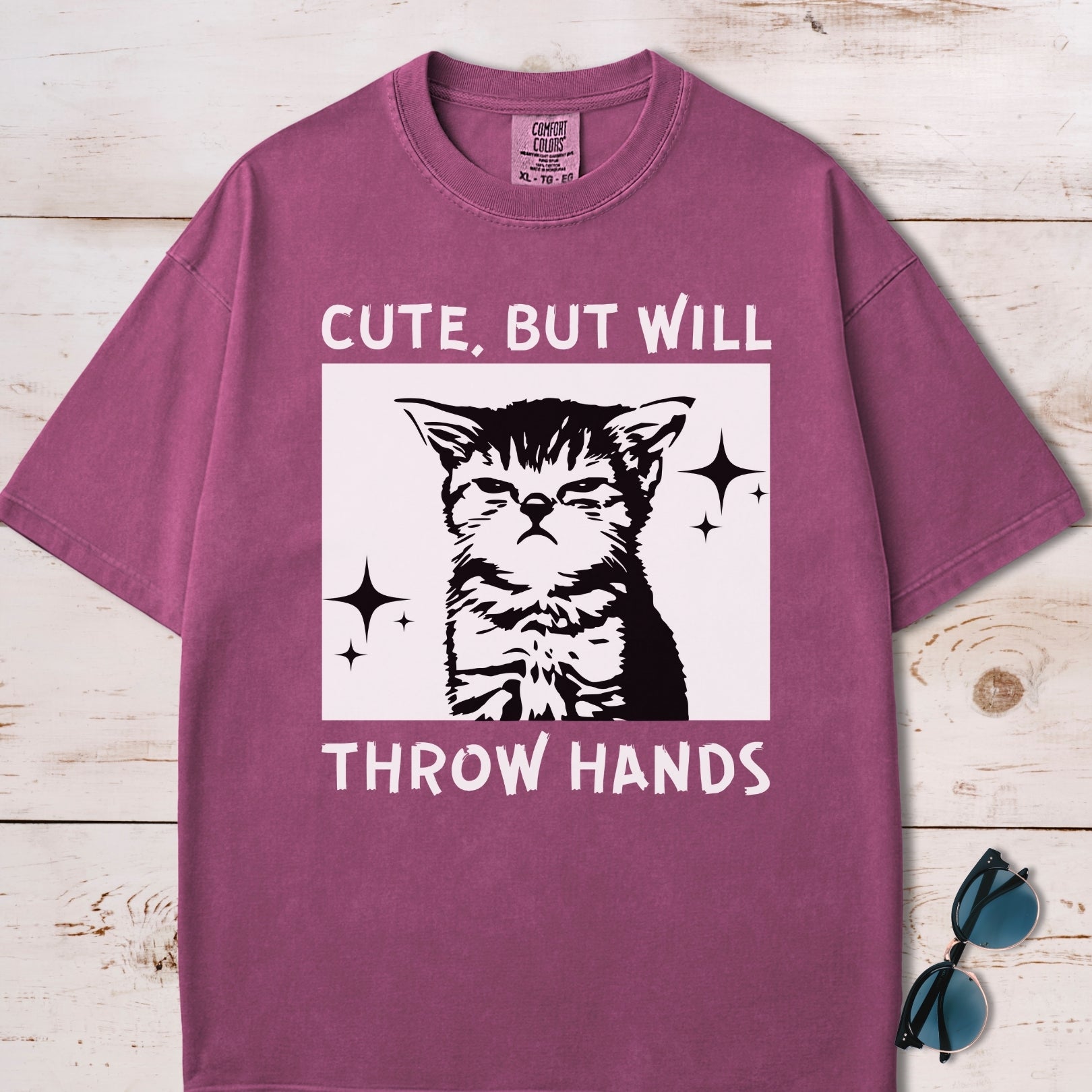 Cute But Will Throw Hands White Version T-Shirt