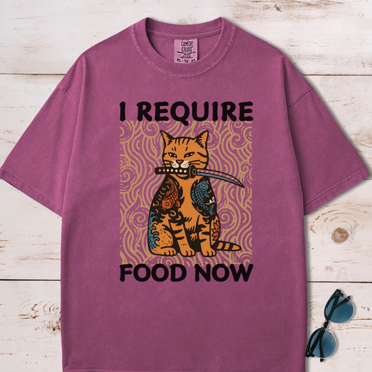 I Require Food Now Samurai Cat T-Shirt