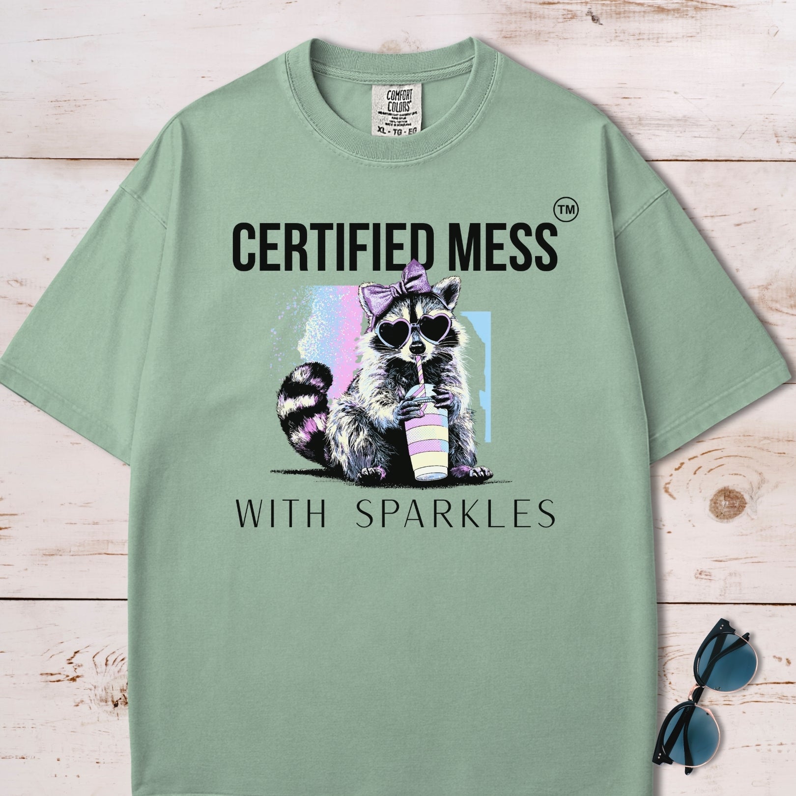 Certified Mess With Sparkles Raccoon T-Shirt