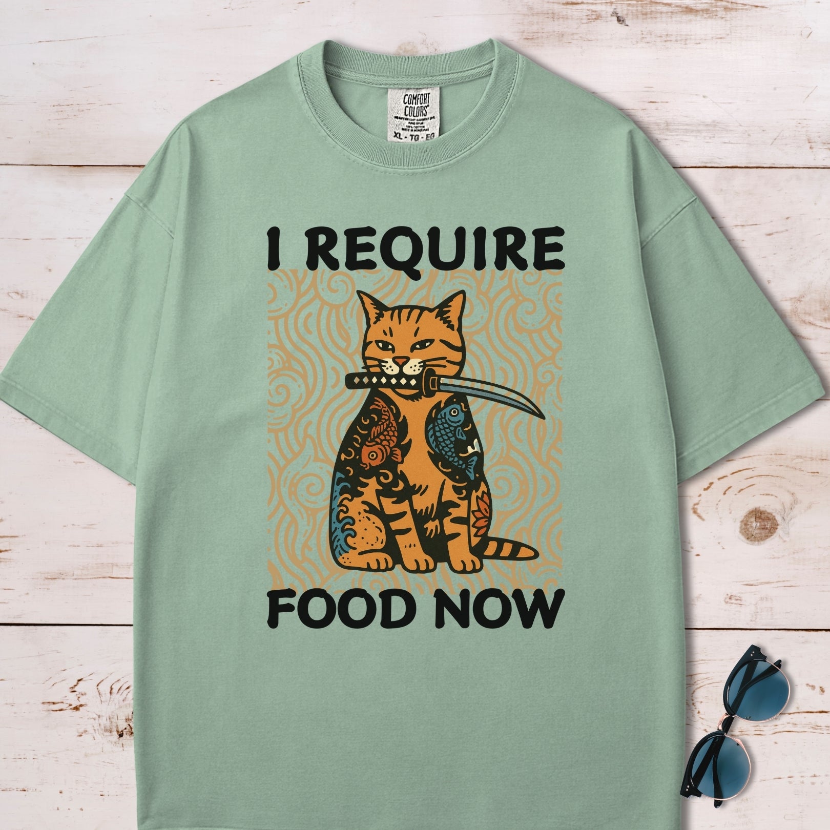 I Require Food Now Samurai Cat T-Shirt