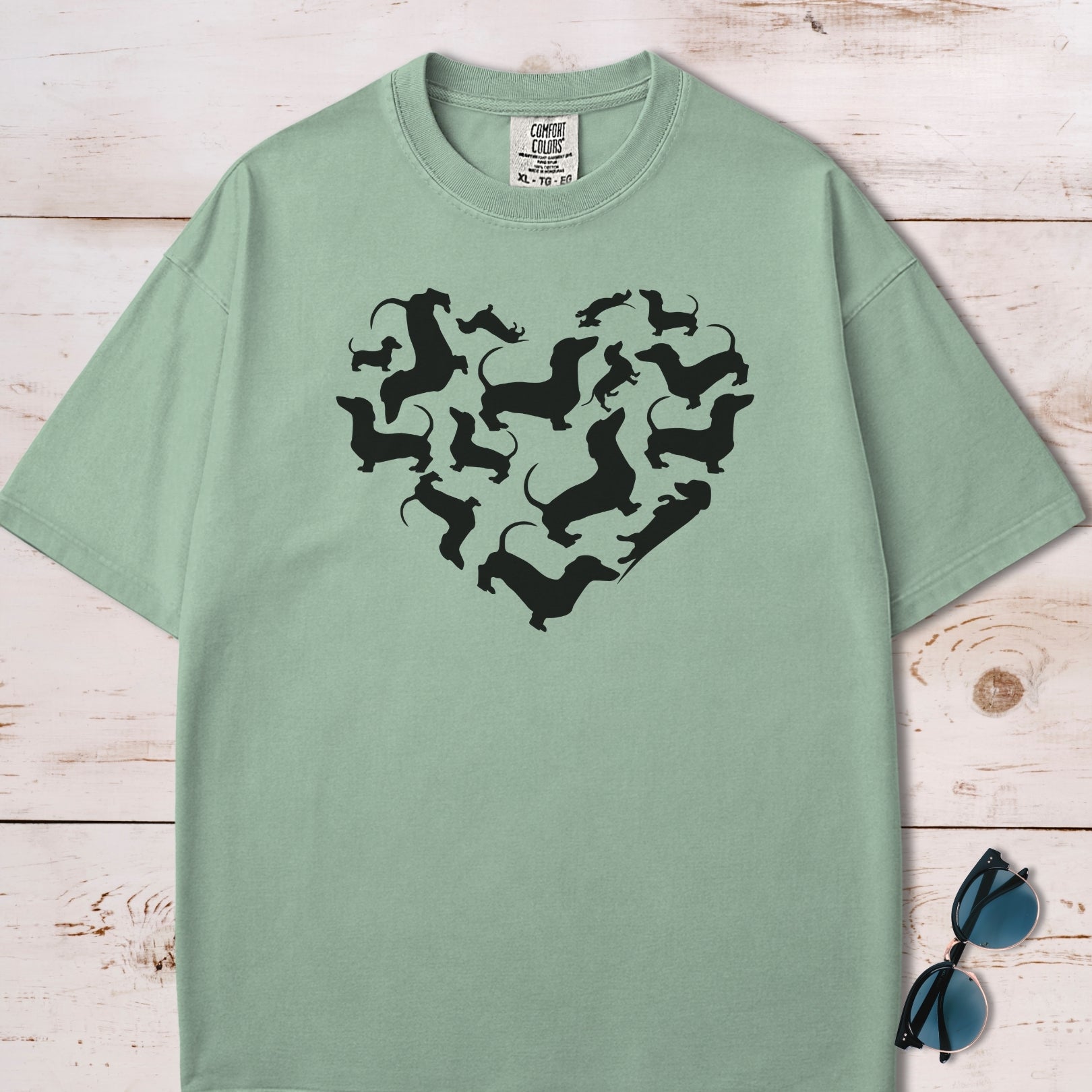 Dachshunds Heart Mosaic T-Shirt