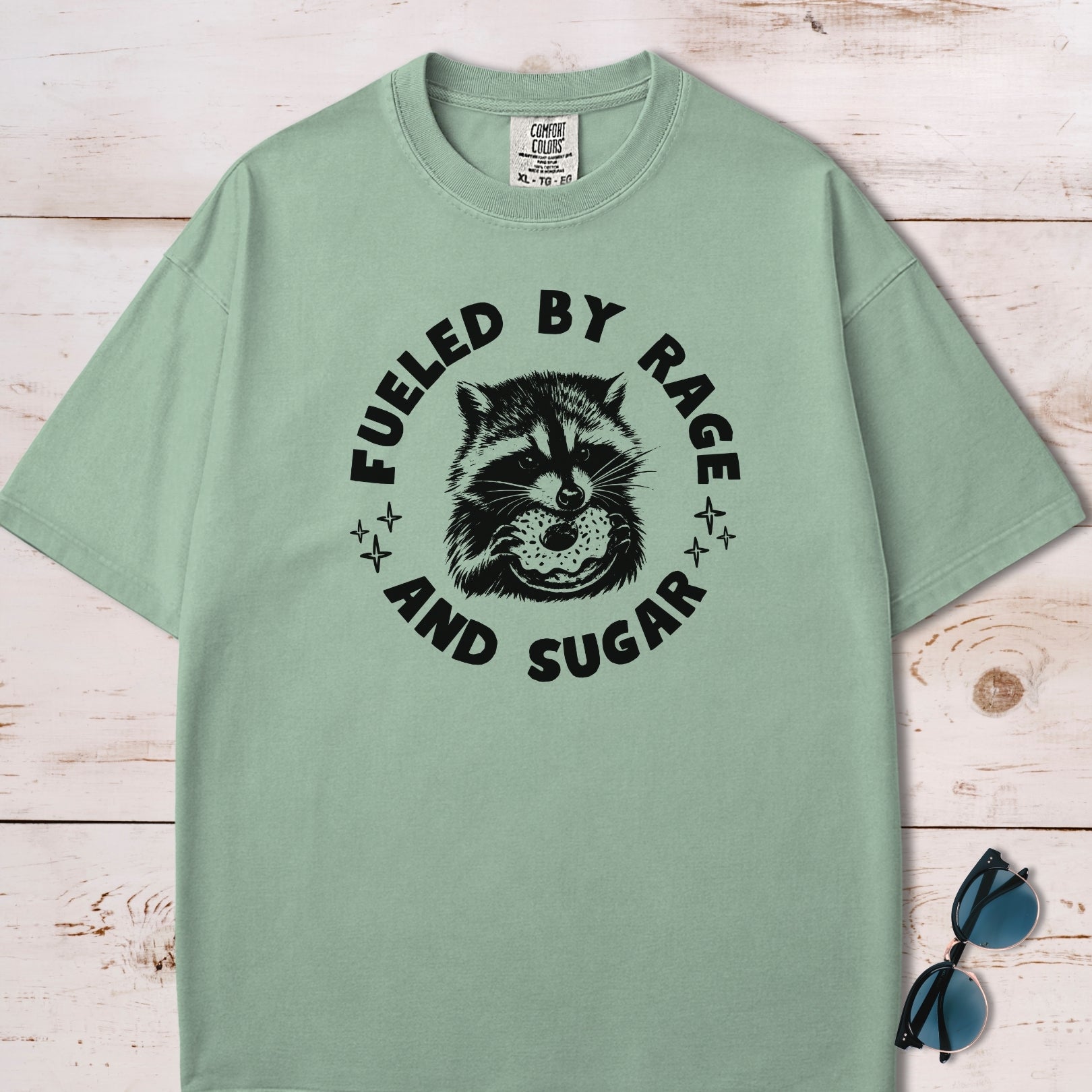 Fueled By Rage And Sugar Raccoon T-Shirt