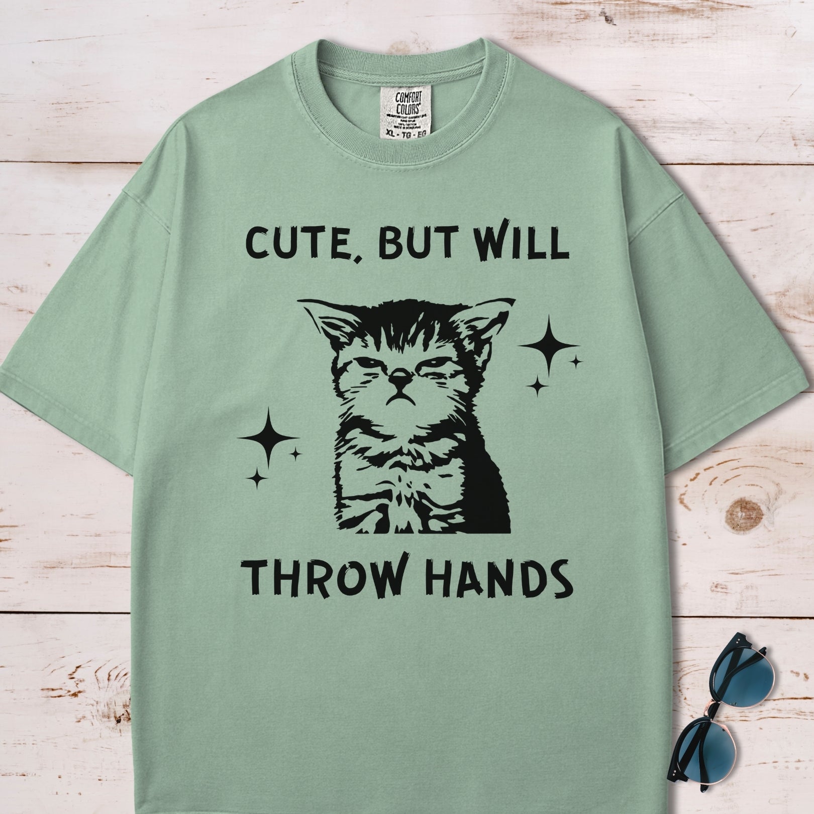 Cute But Will Throw Hands Cat T-Shirt