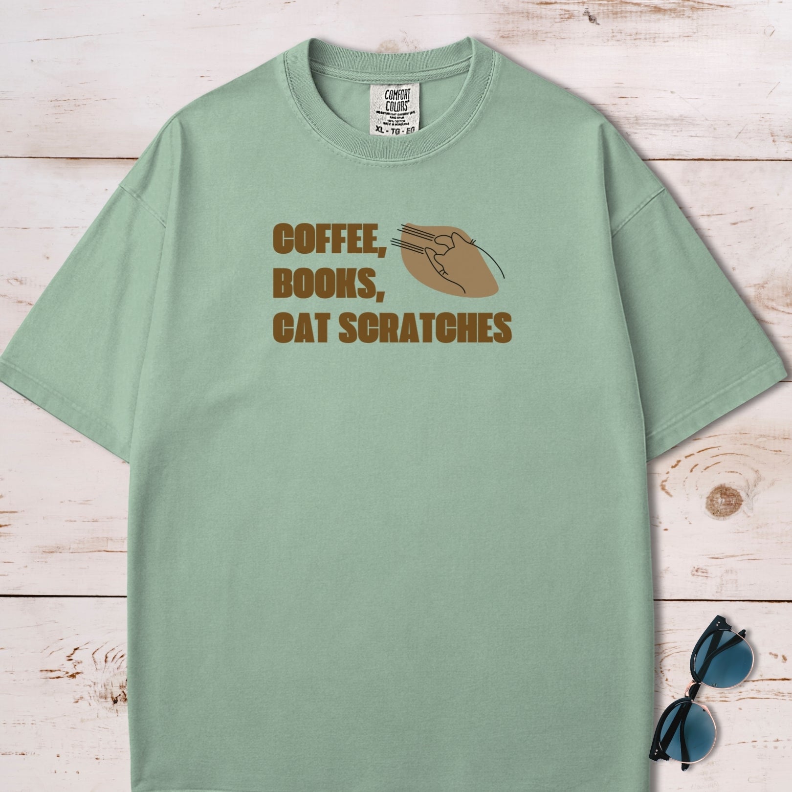 Coffee, Books and Cat Scratches T-Shirt