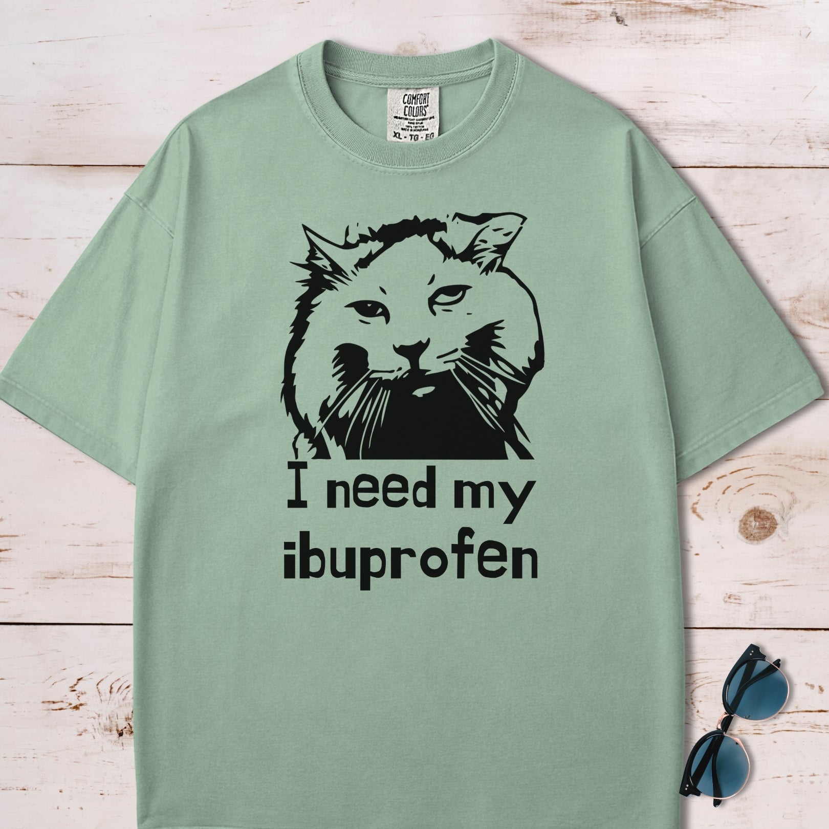 I Need My Ibuprofen Funny Cat T-Shirt