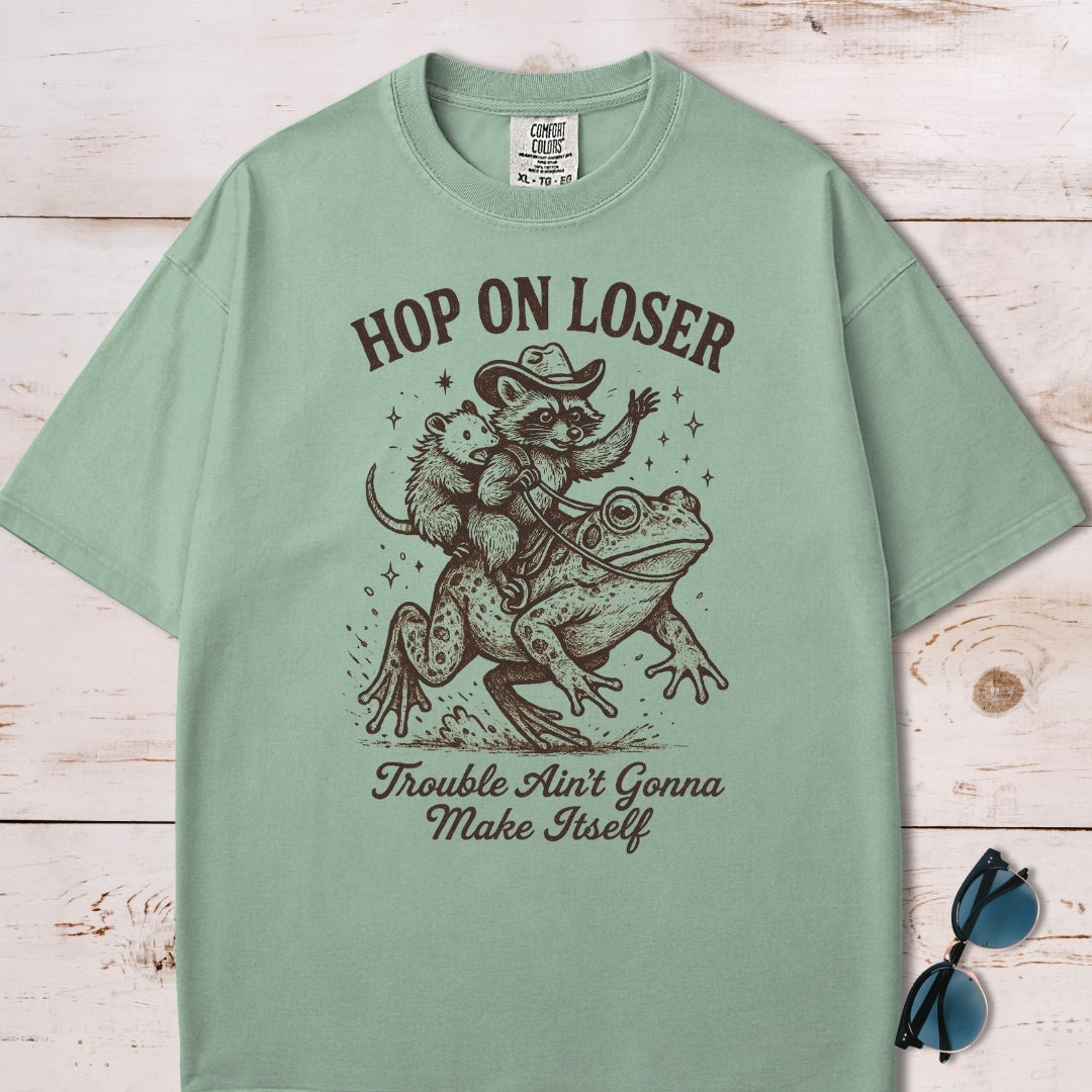 Chaotic Cowboy Raccoon Frog T-Shirt