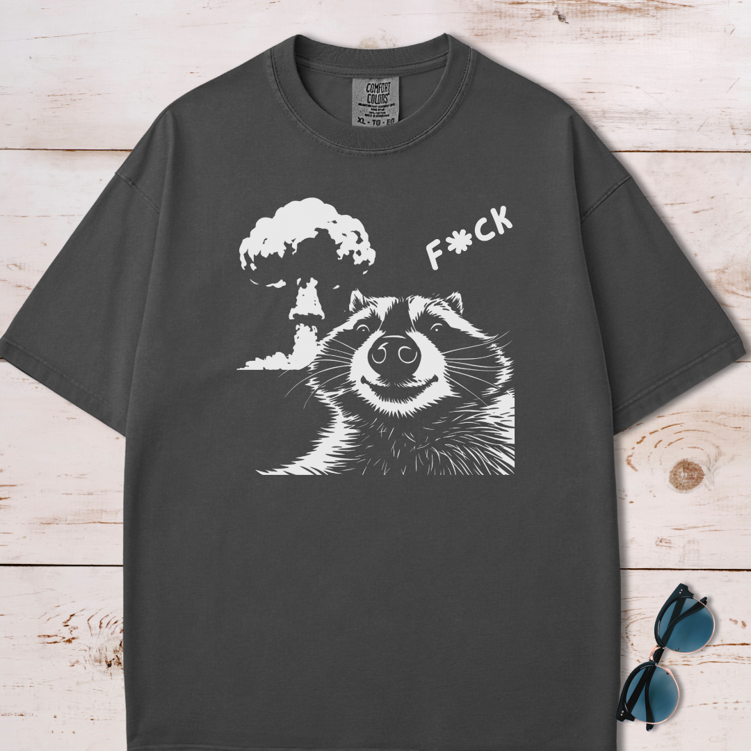 Nuke Mushroom Cloud Raccoon Selfie T-Shirt