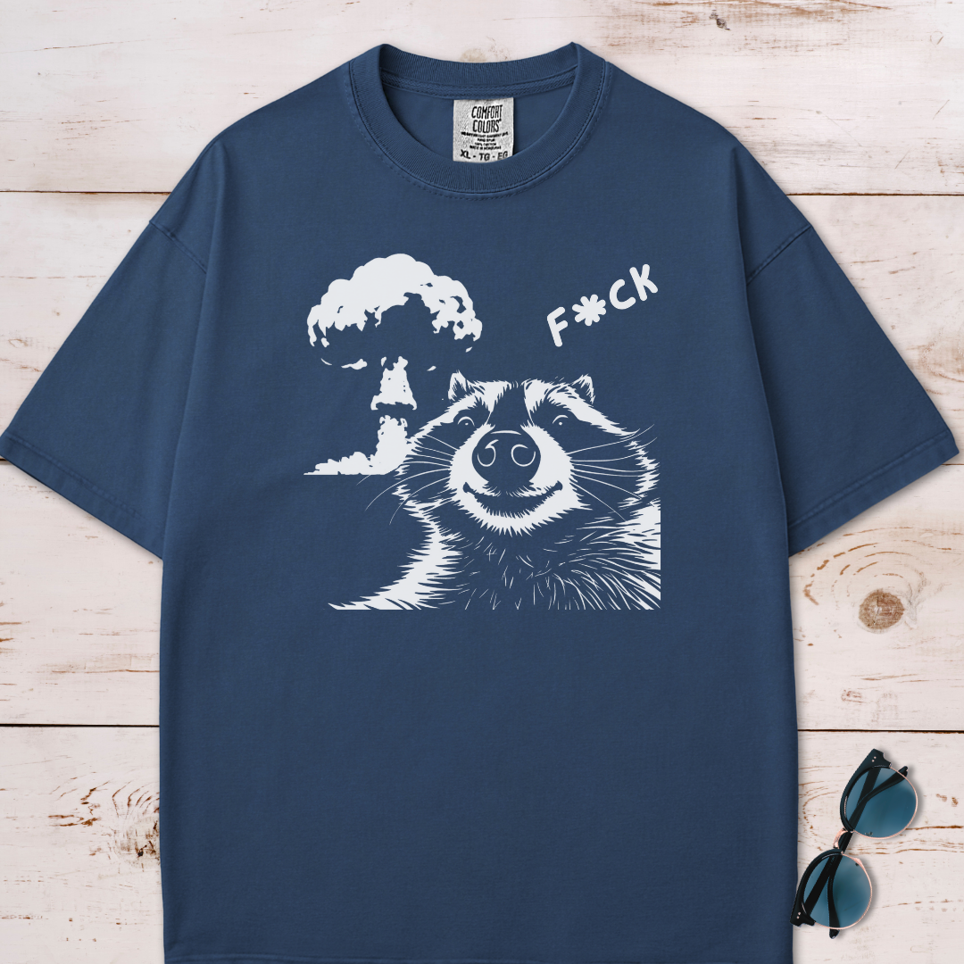 Nuke Mushroom Cloud Raccoon Selfie T-Shirt