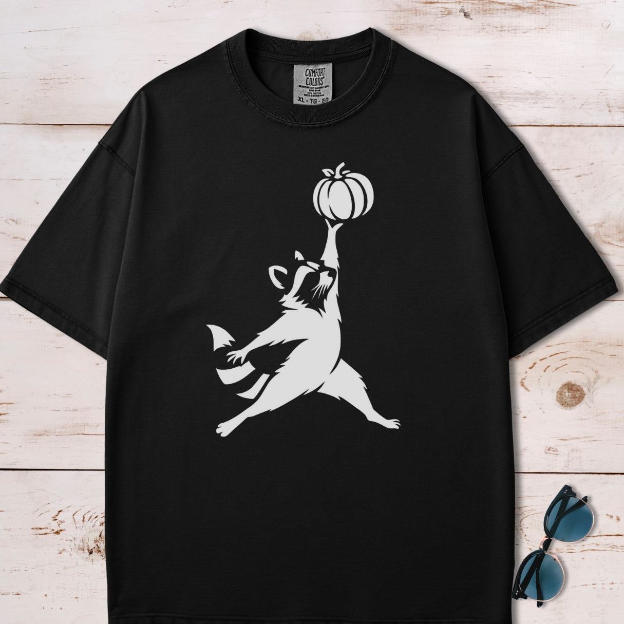 Raccoon Jordan Pumpkin Tshirt