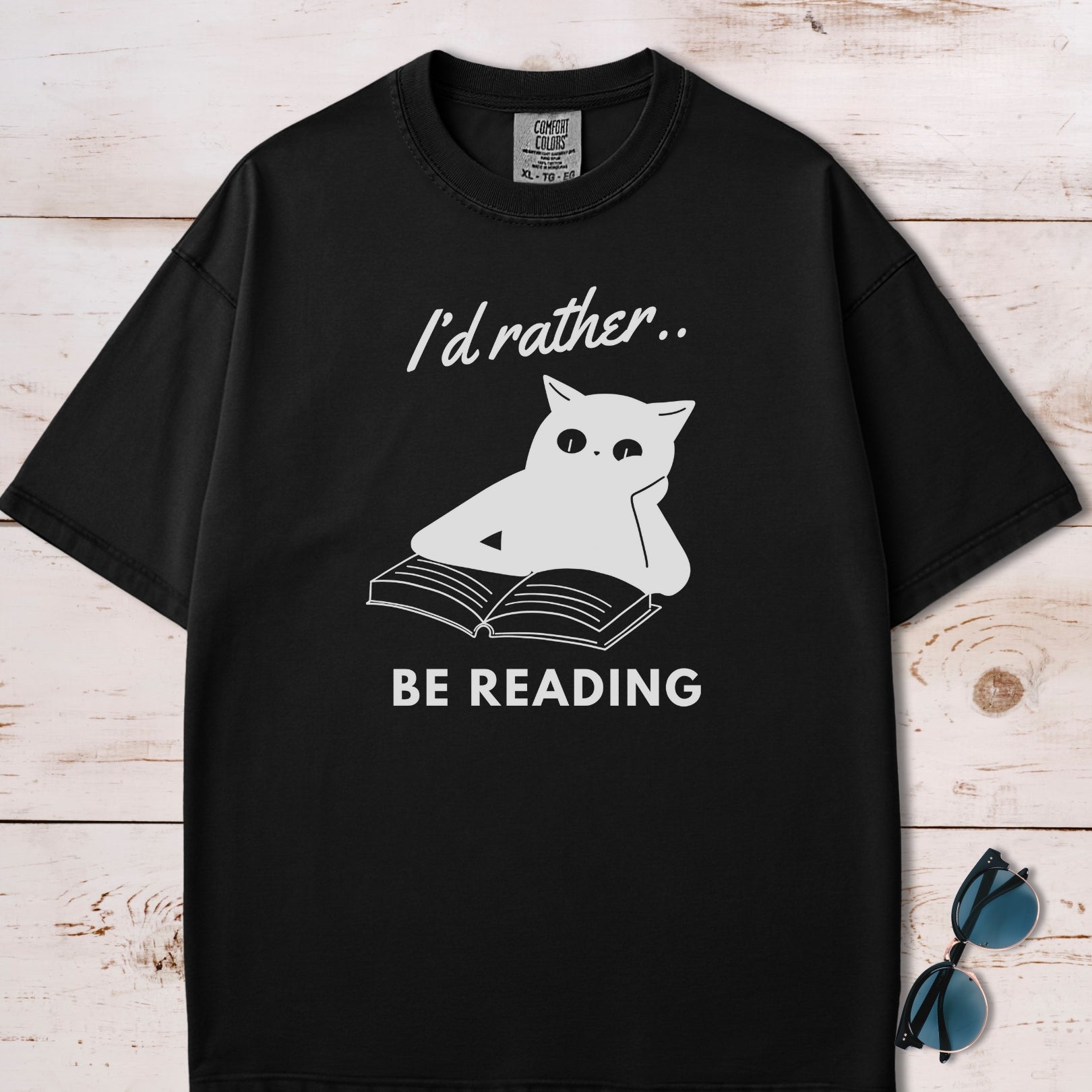 Sarcastic Cat I'd Rather Be Reading T-Shirt