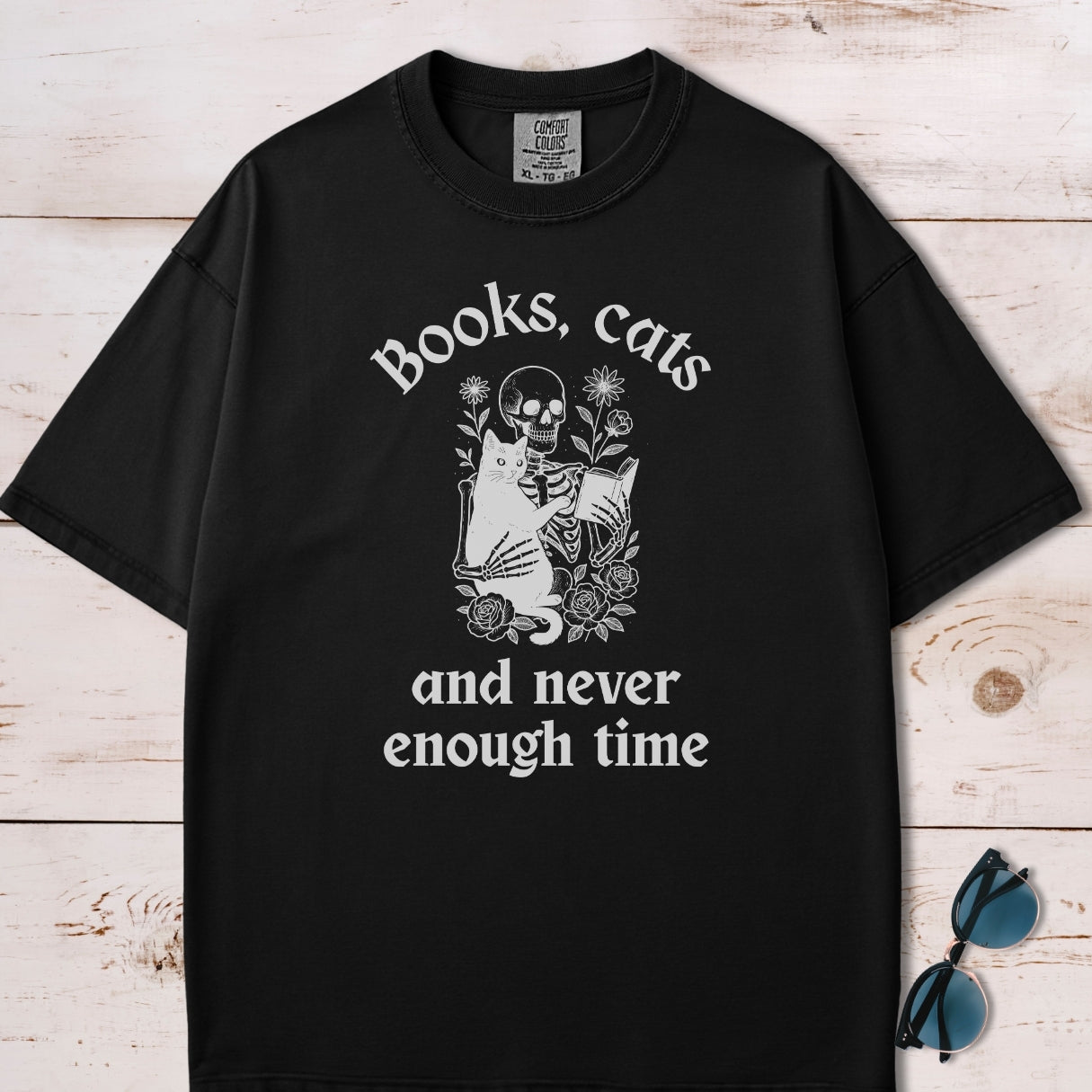 Books, Cats and Never Enough Time T-Shirt