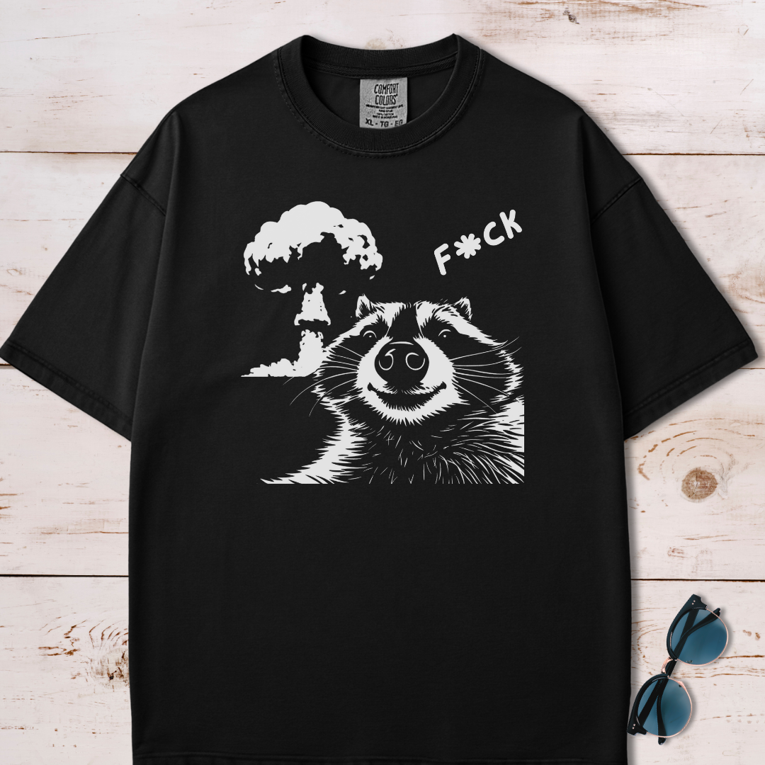 Nuke Mushroom Cloud Raccoon Selfie T-Shirt