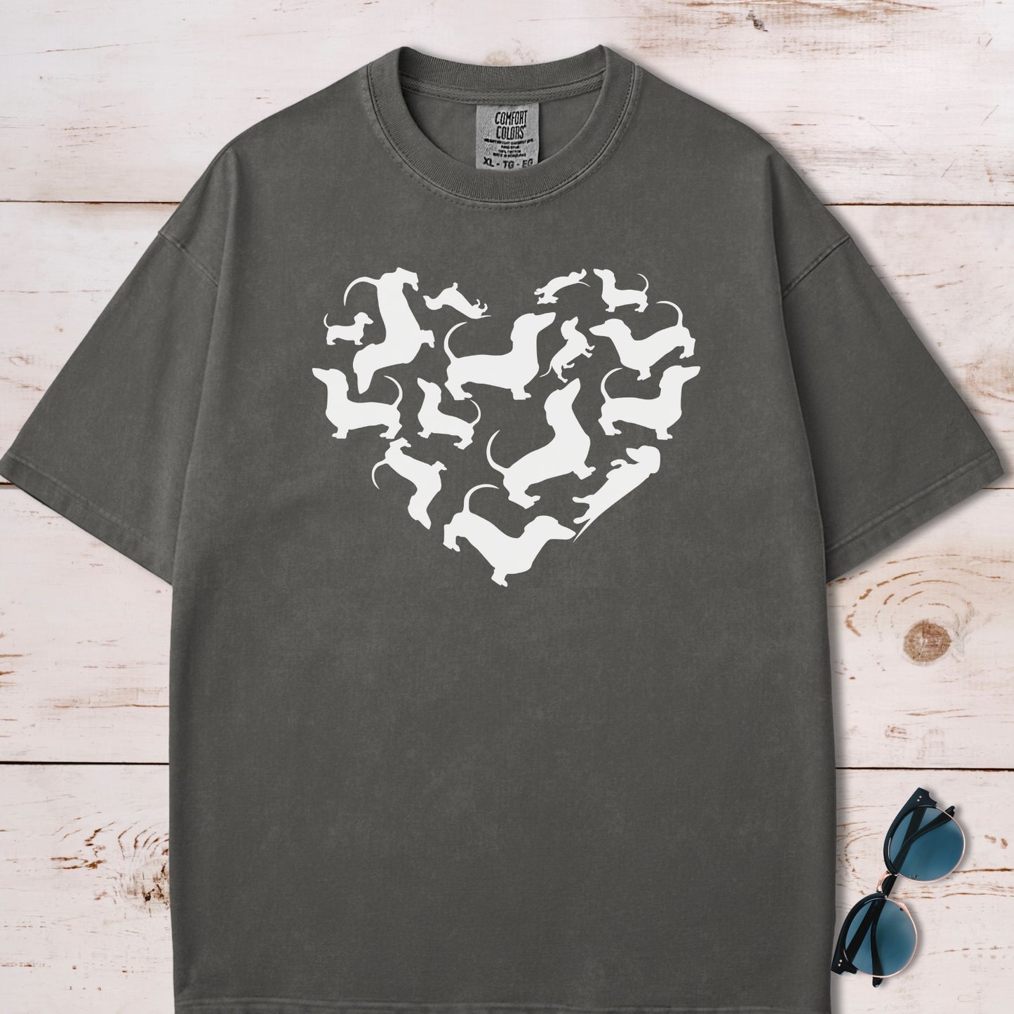 Dachshunds Heart Mosaic T-Shirt