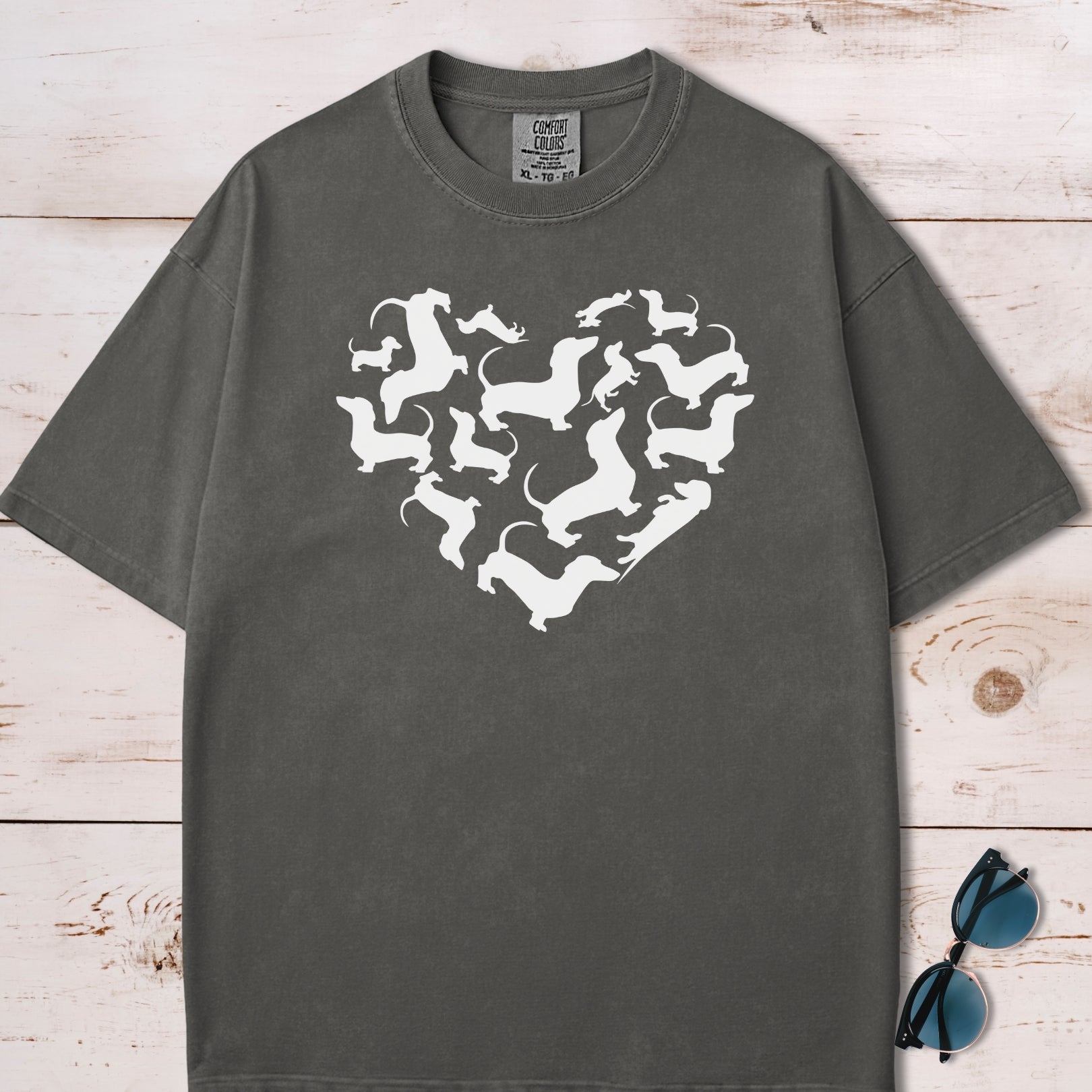 Dachshunds Heart Mosaic T-Shirt