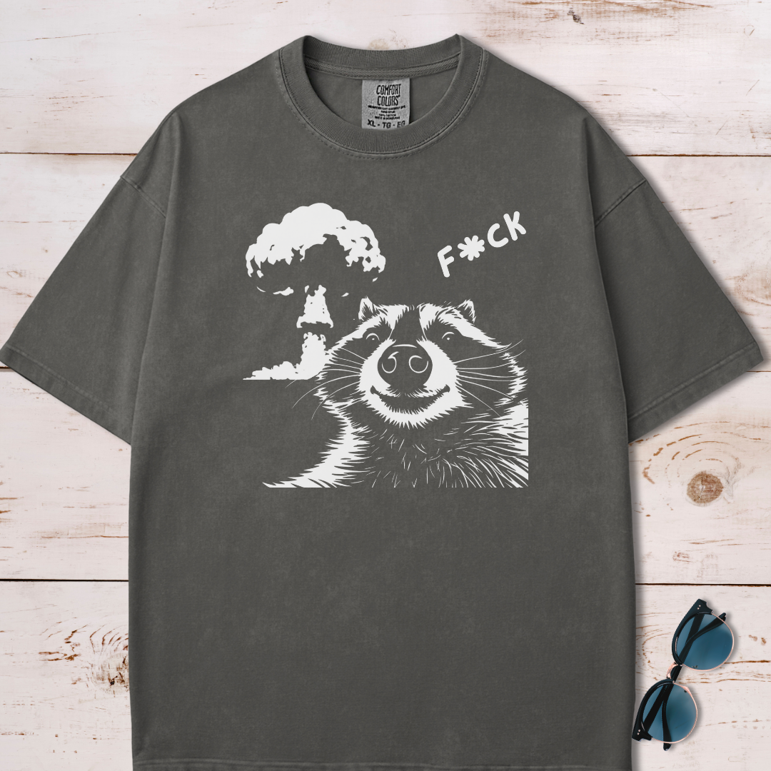 Nuke Mushroom Cloud Raccoon Selfie T-Shirt
