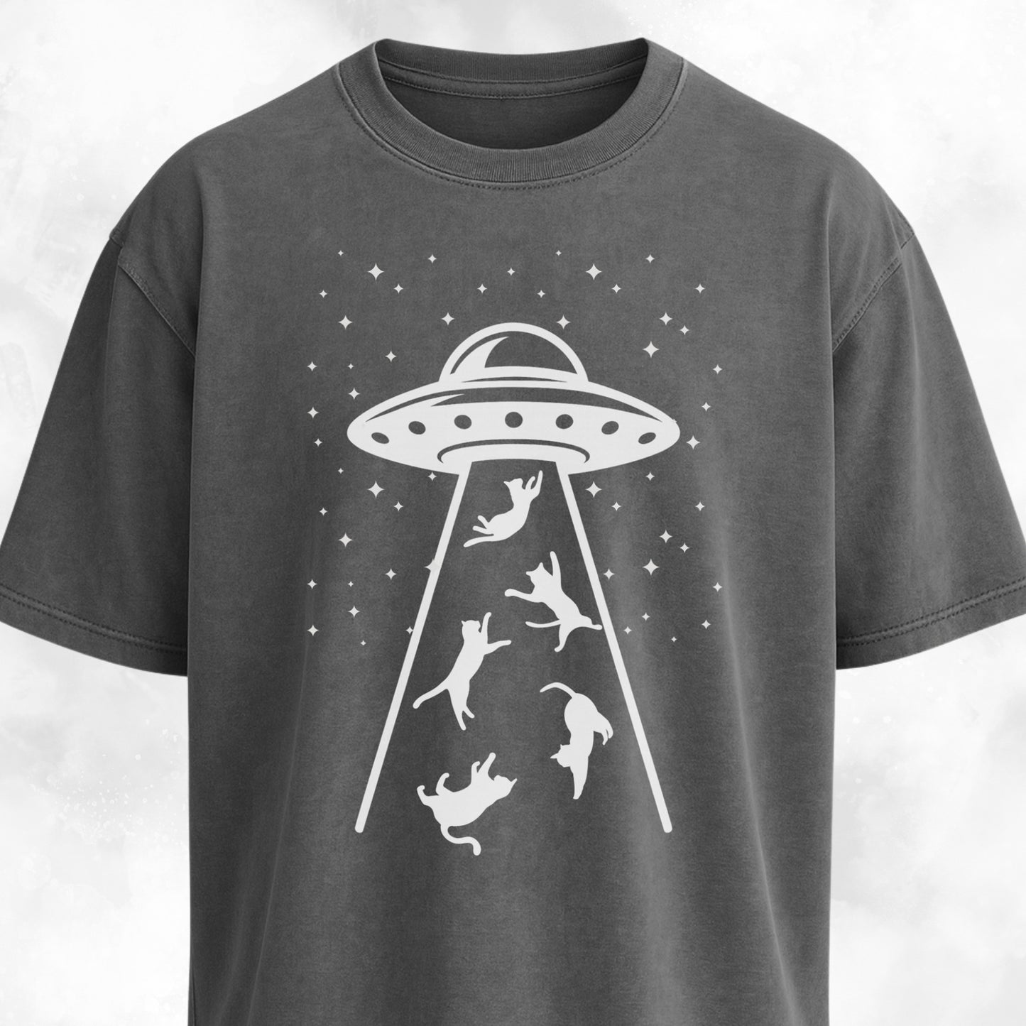UFO Space Invasion Cat Abduction T-Shirt