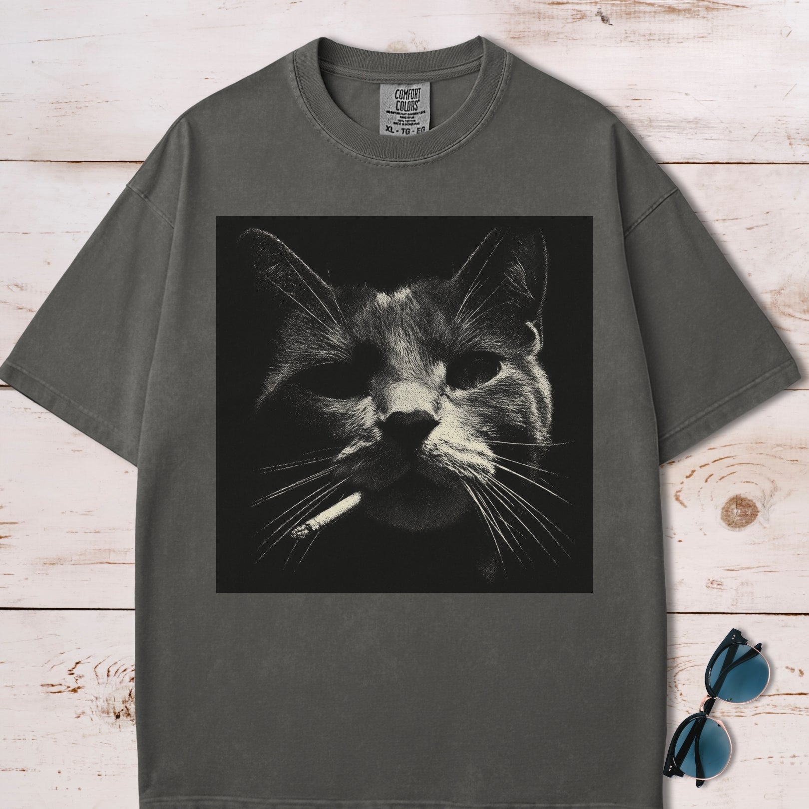 Cool Cat Closeup Graphic T-Shirt