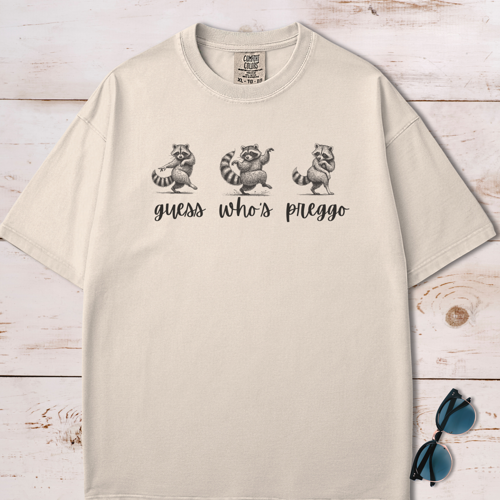 Guess Who's Preggo Raccoon Pregnancy Revealing T-Shirt