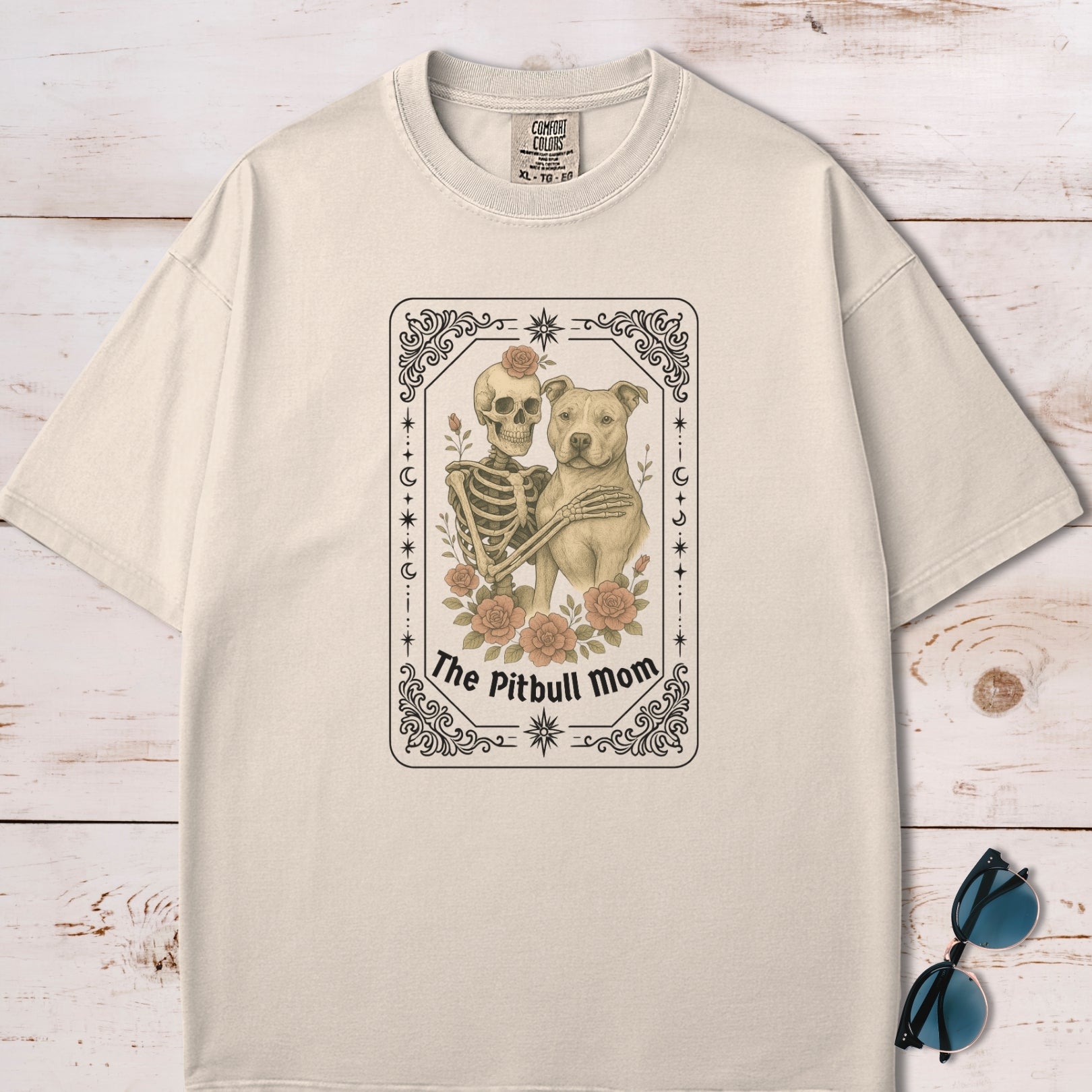 The Pitbull Mom Tarot Card Skeleton T-shirt