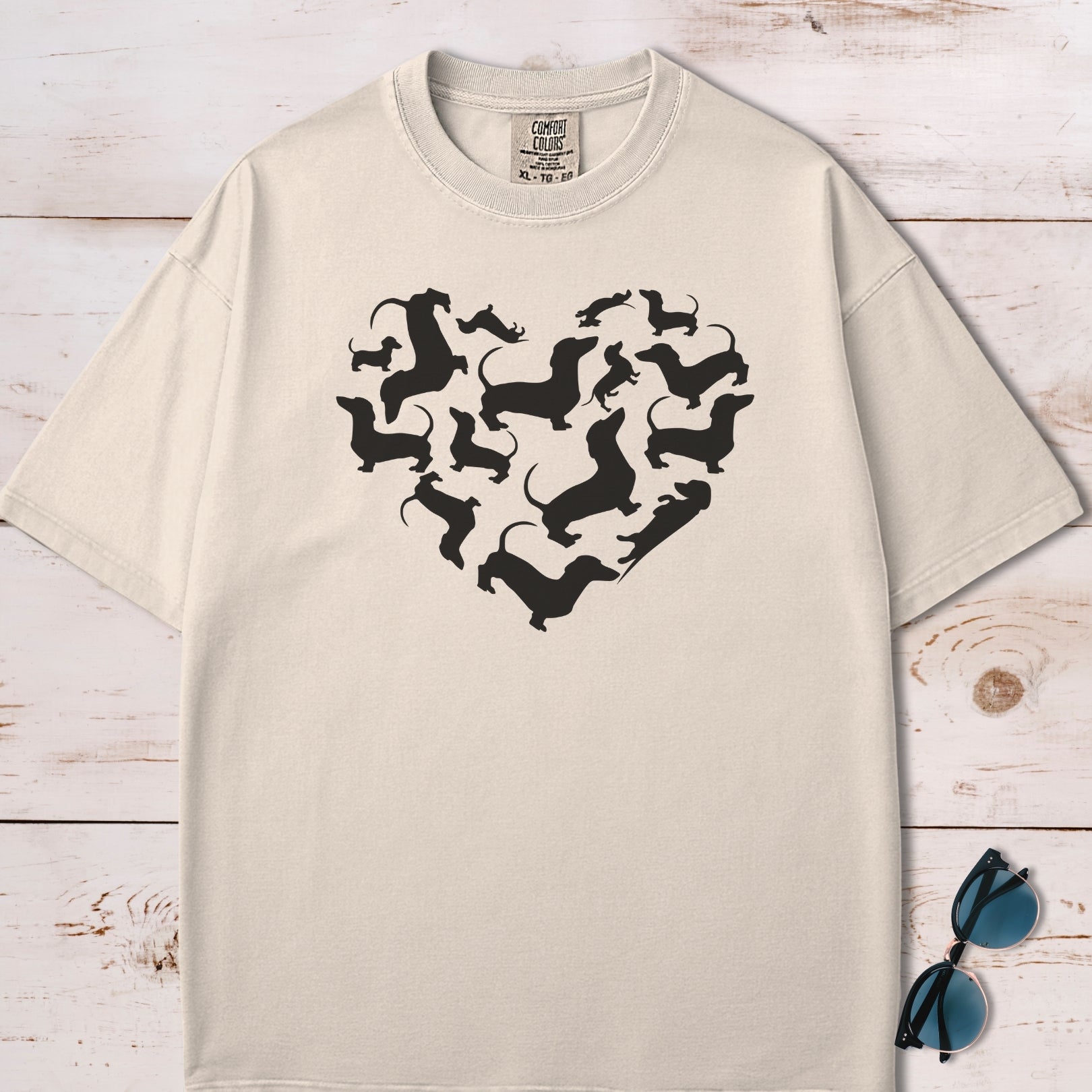 Dachshunds Heart Mosaic T-Shirt