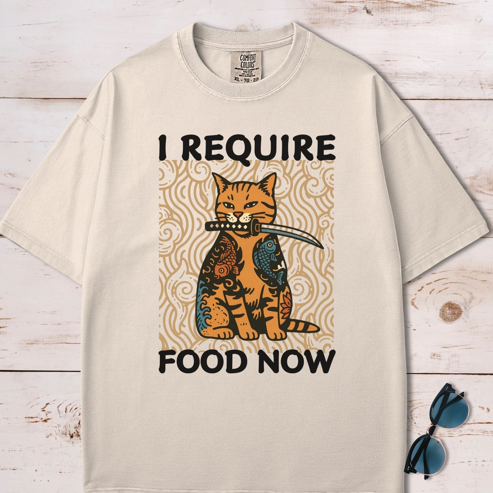 I Require Food Now Samurai Cat T-Shirt