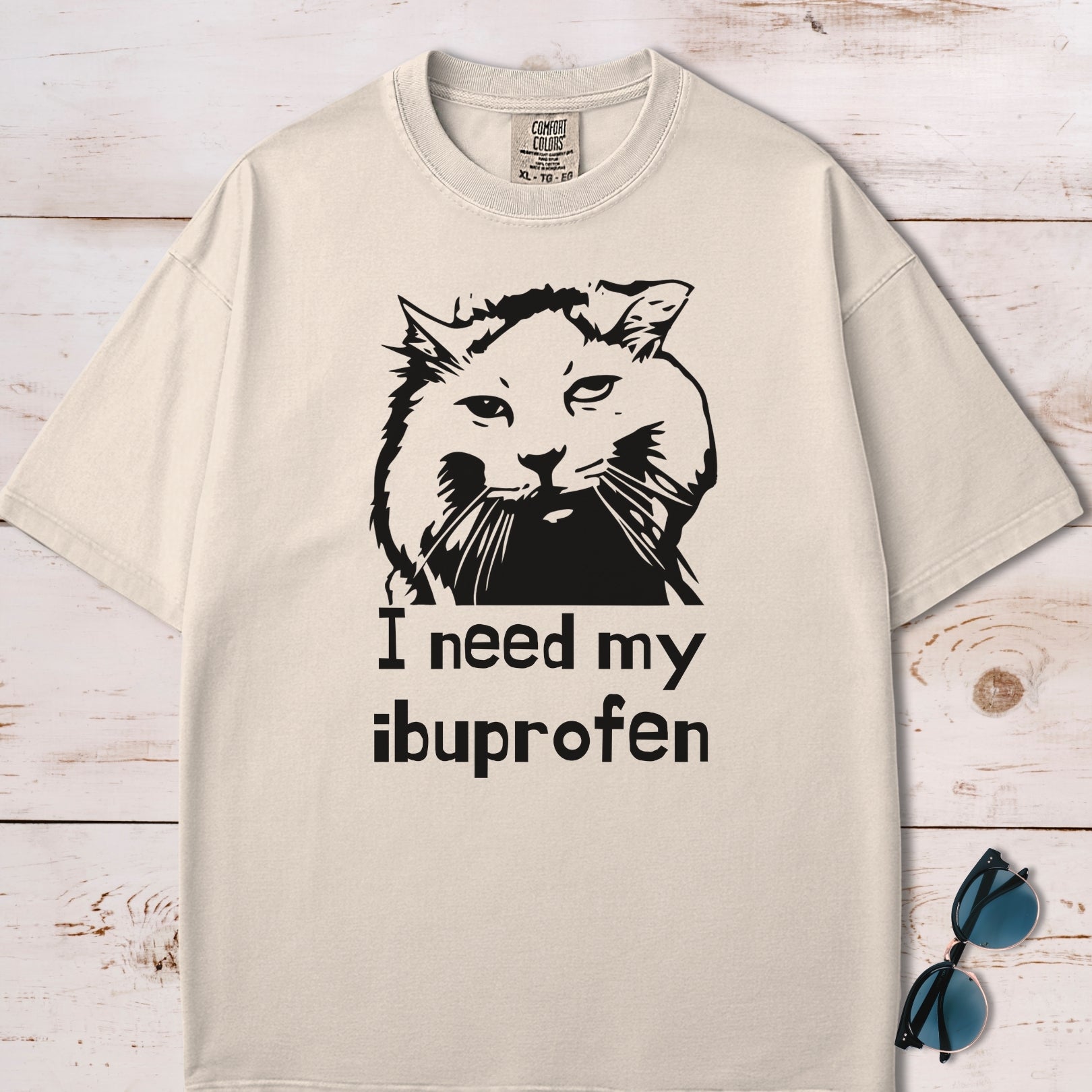 I Need My Ibuprofen Funny Cat T-Shirt