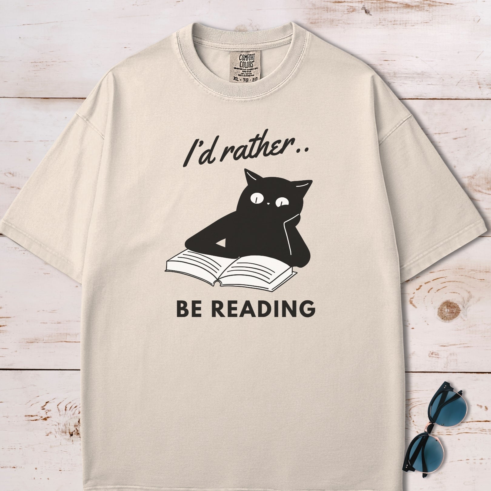 Sarcastic Cat I'd Rather Be Reading T-Shirt