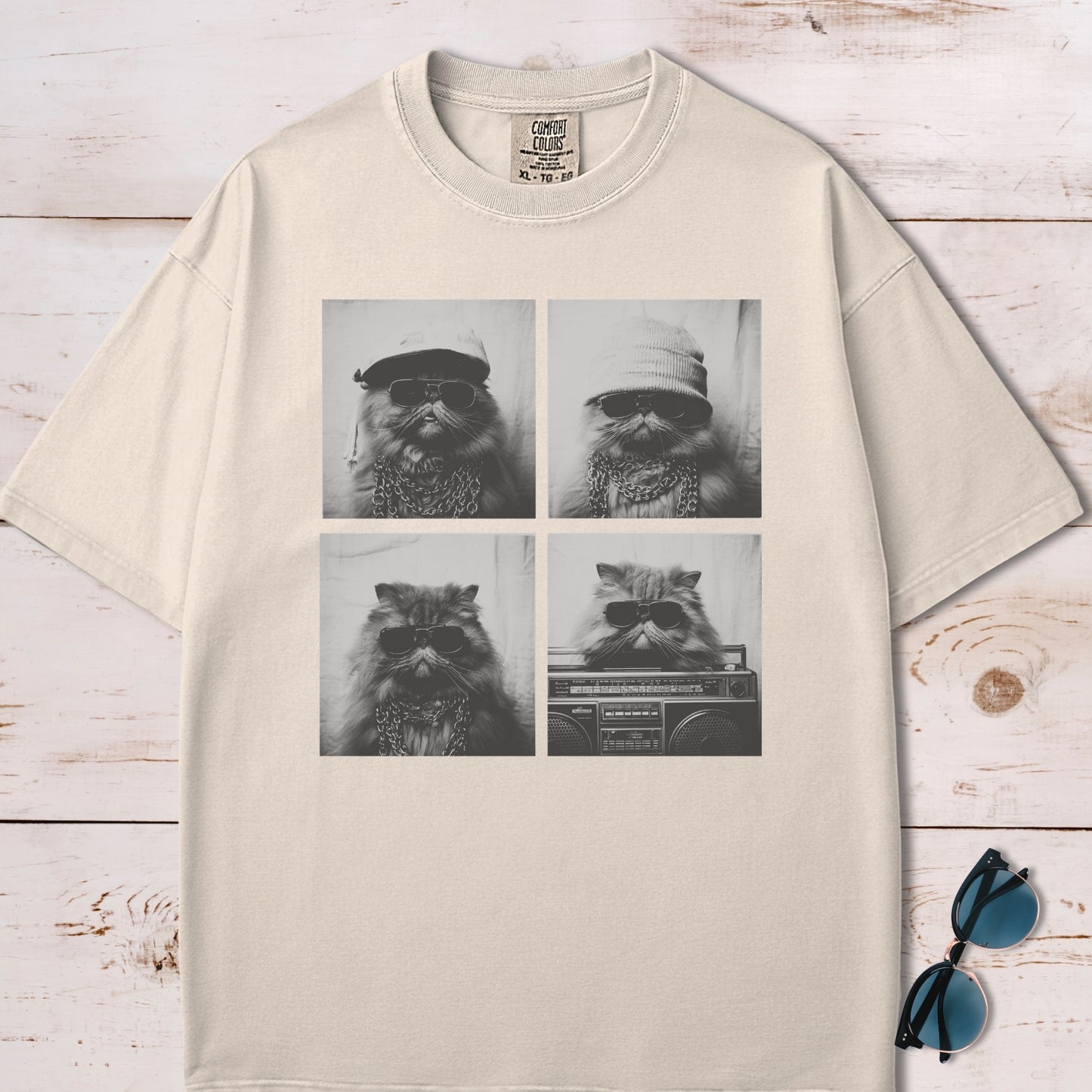 Y2K Photo Booth Cool Cats Collage T-Shirt
