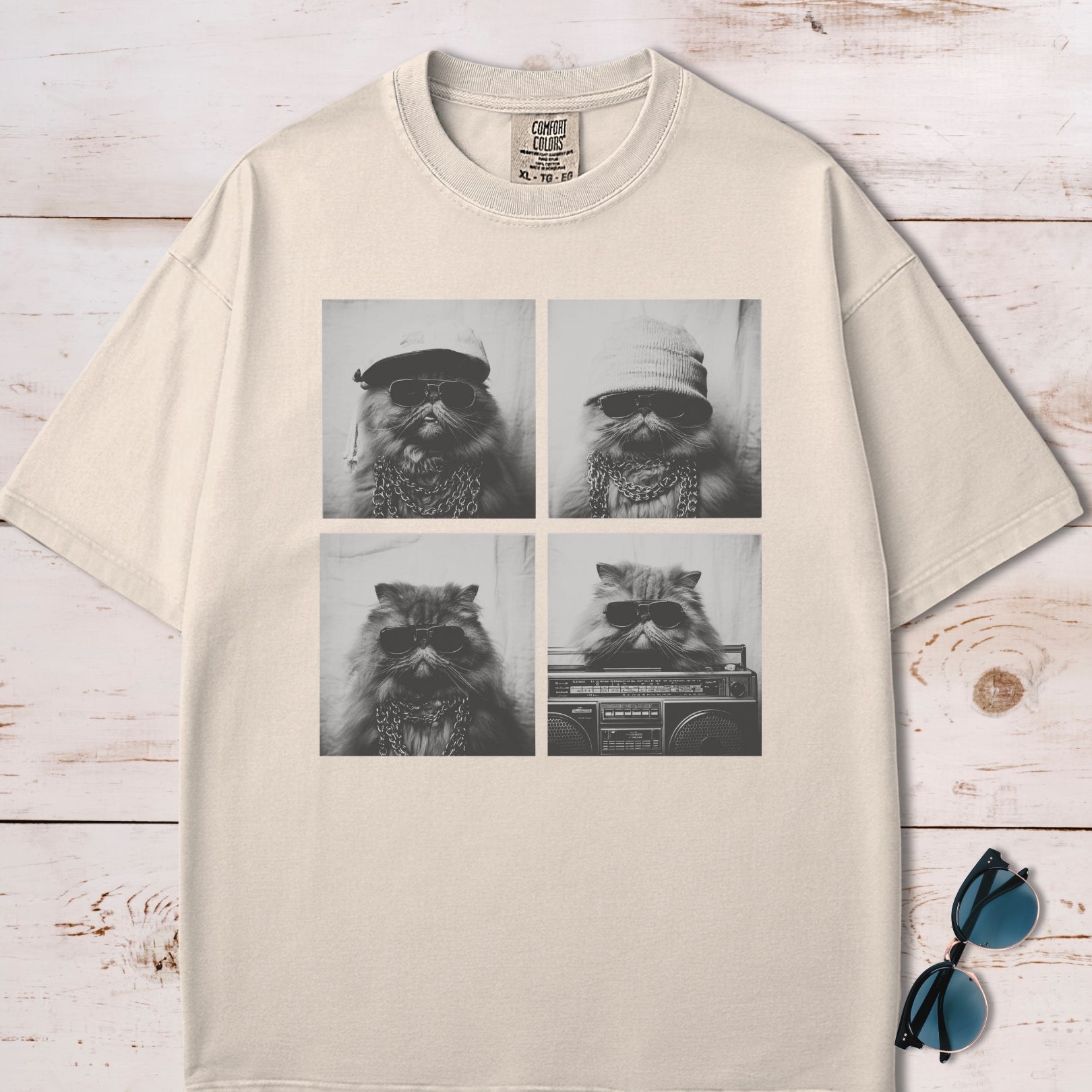 Y2K Photo Booth Cool Cats Collage T-Shirt