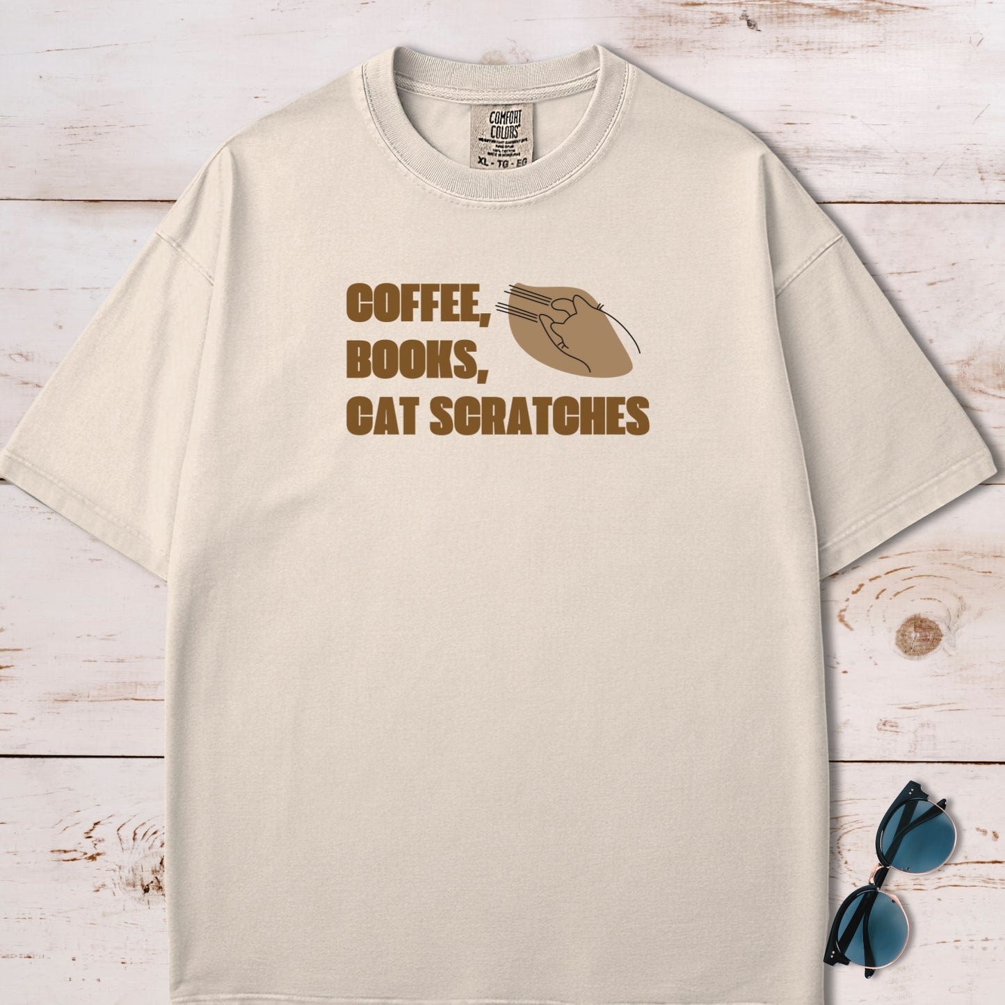 Coffee, Books and Cat Scratches T-Shirt