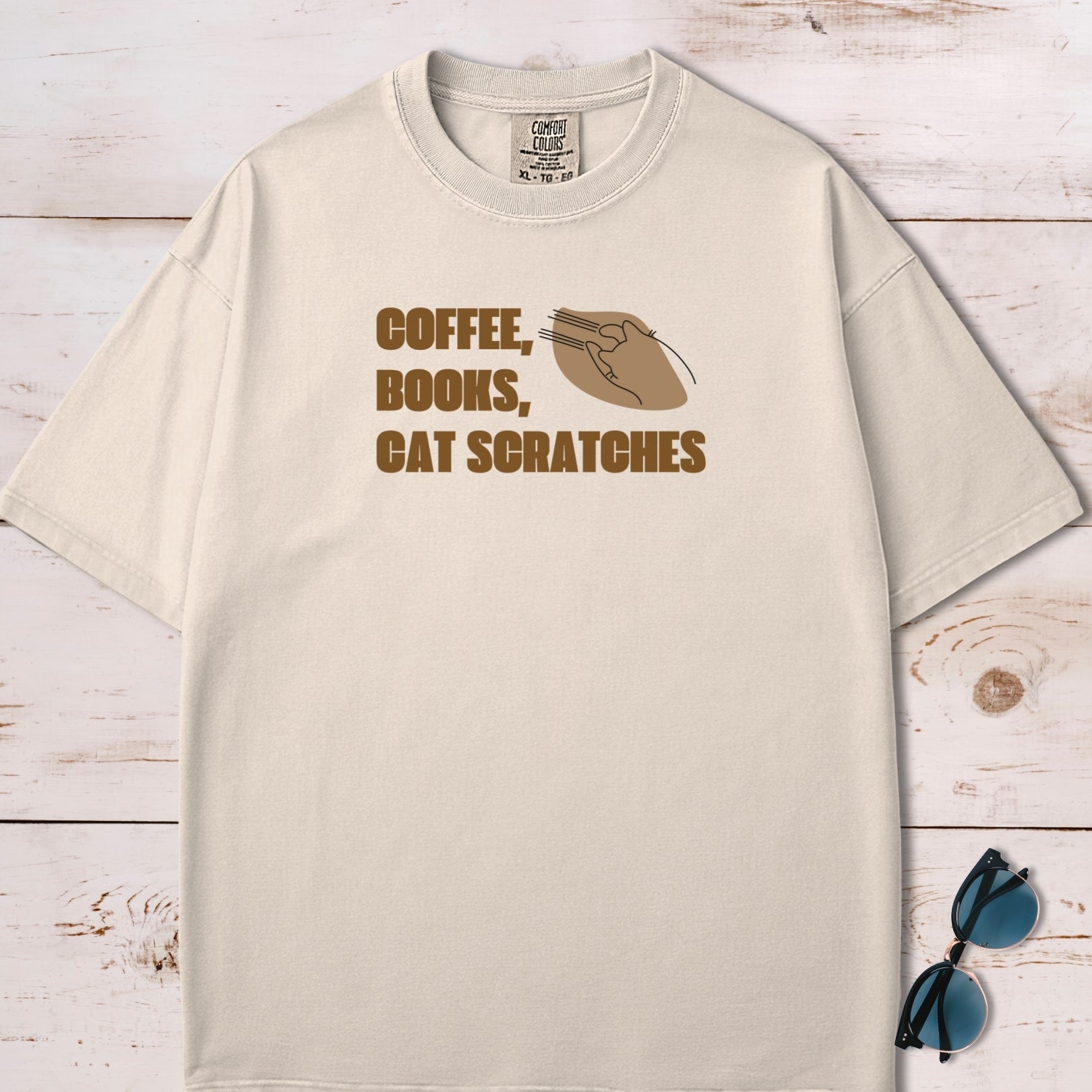 Coffee, Books and Cat Scratches T-Shirt