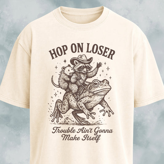 Chaotic Cowboy Raccoon Frog T-Shirt