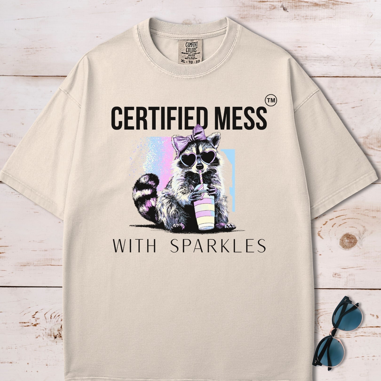 Certified Mess With Sparkles Raccoon T-Shirt