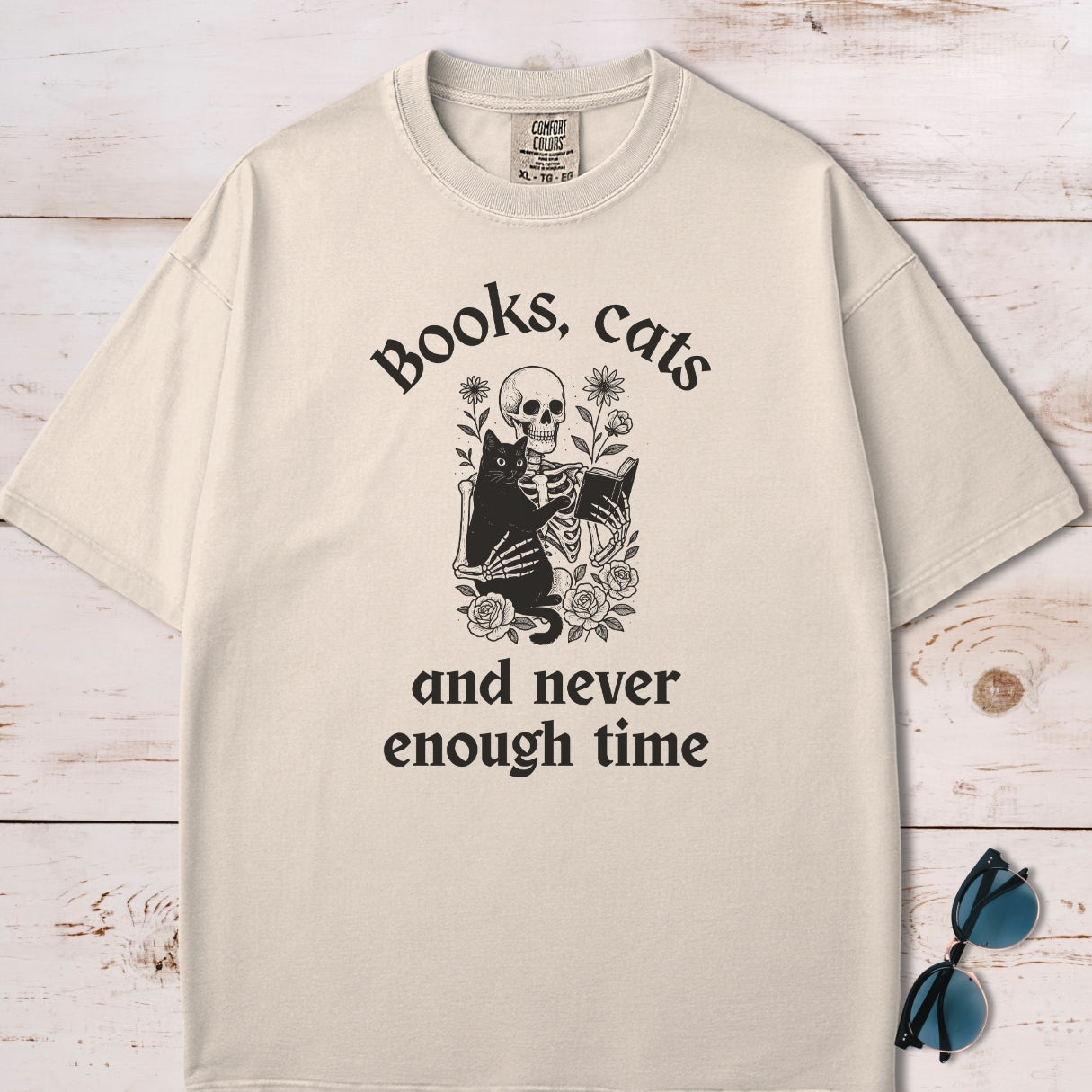 Books, Cats and Never Enough Time T-Shirt