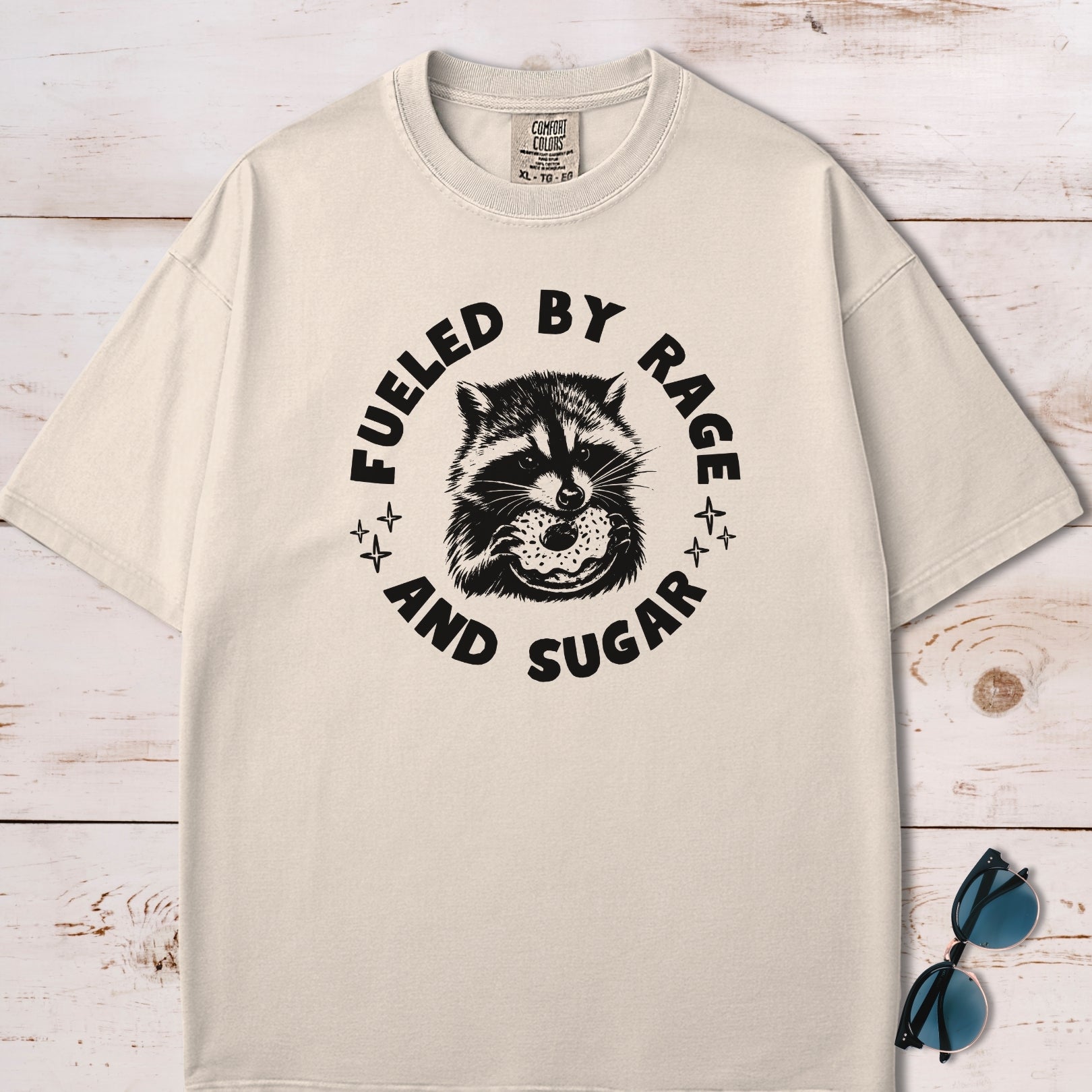 Fueled By Rage And Sugar Raccoon T-Shirt